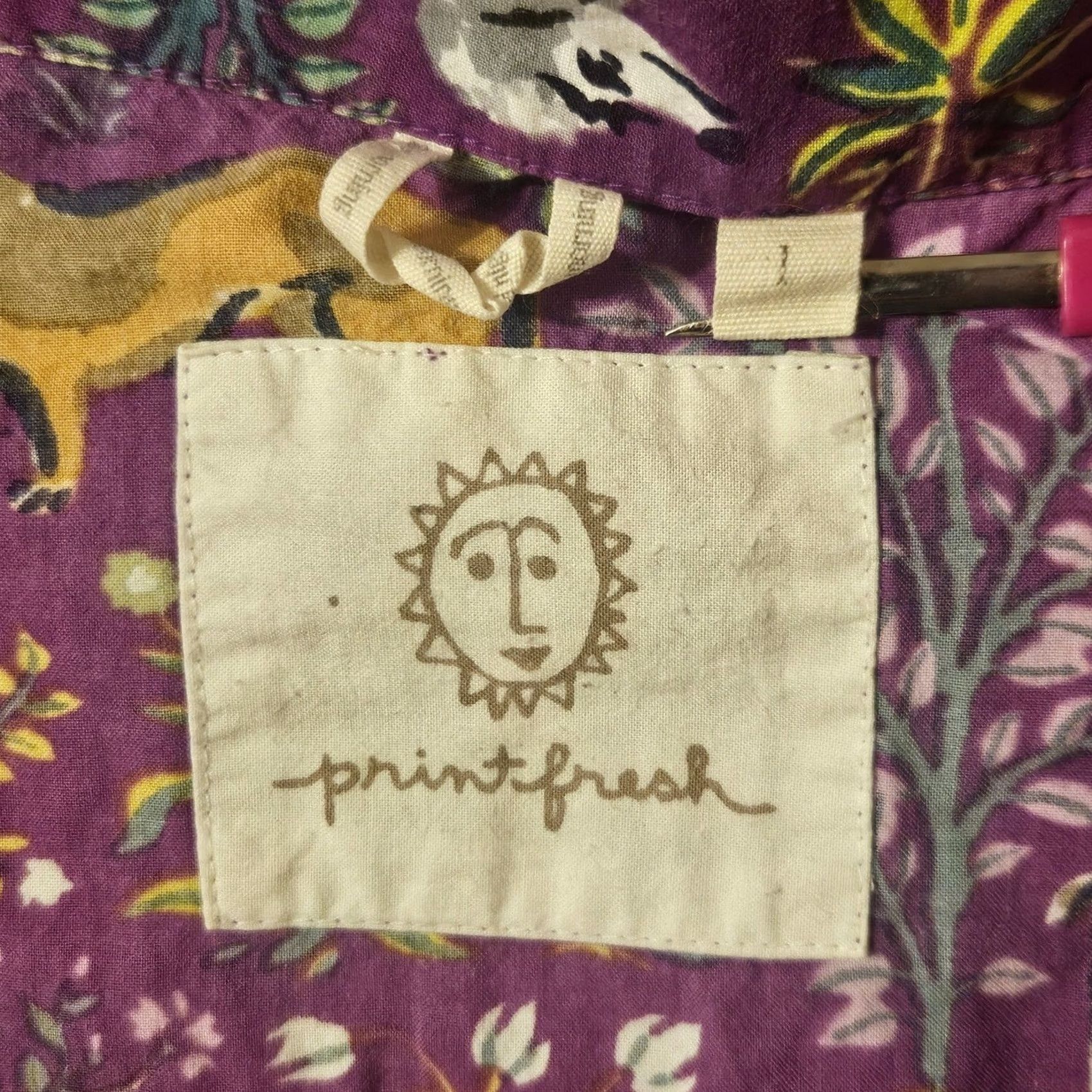Vintage Printfresh Purple Women's Size Large Dogs Sleep Pajama Button Up Shirt Size L / US 10 / IT 46 - 3 Thumbnail
