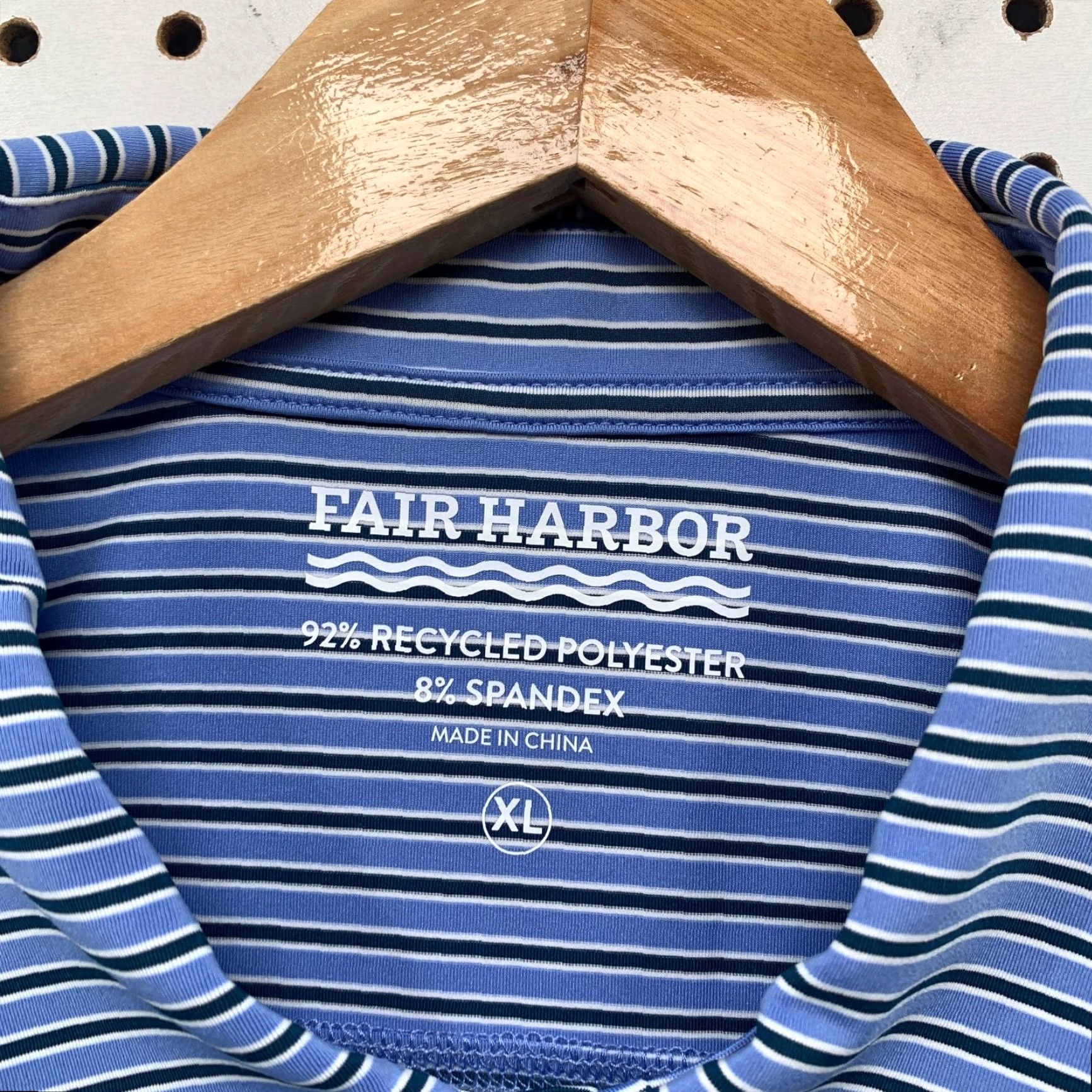 Vintage Fair Harbor Polo Shirt Mens XL Blue Striped Short Sleeve Golf Sailing Outdoor Size US XL / EU 56 / 4 - 3 Thumbnail