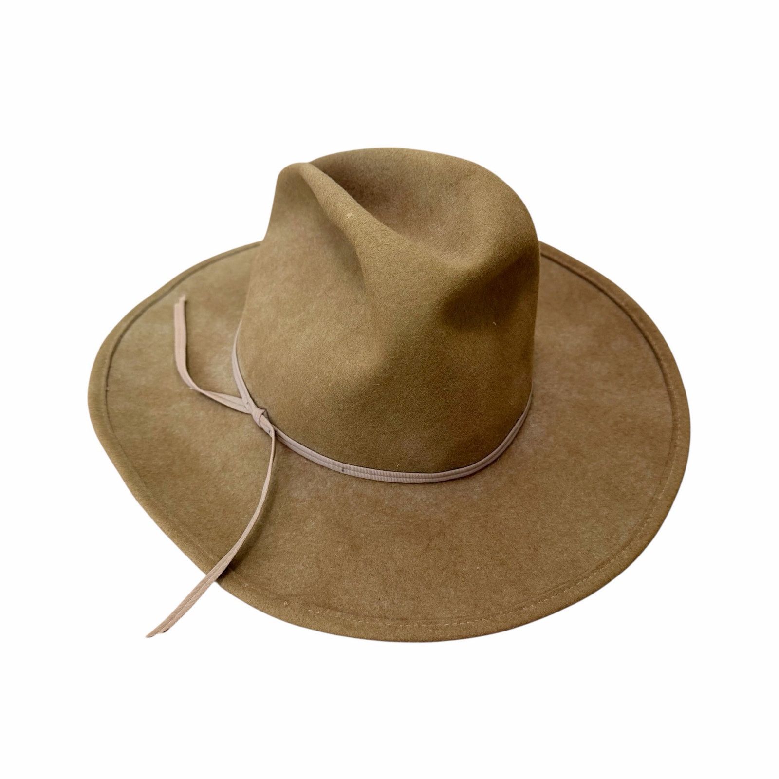 Other Janessa Leone Corbin Brown Straw Fedora Hat M 57cm USA 