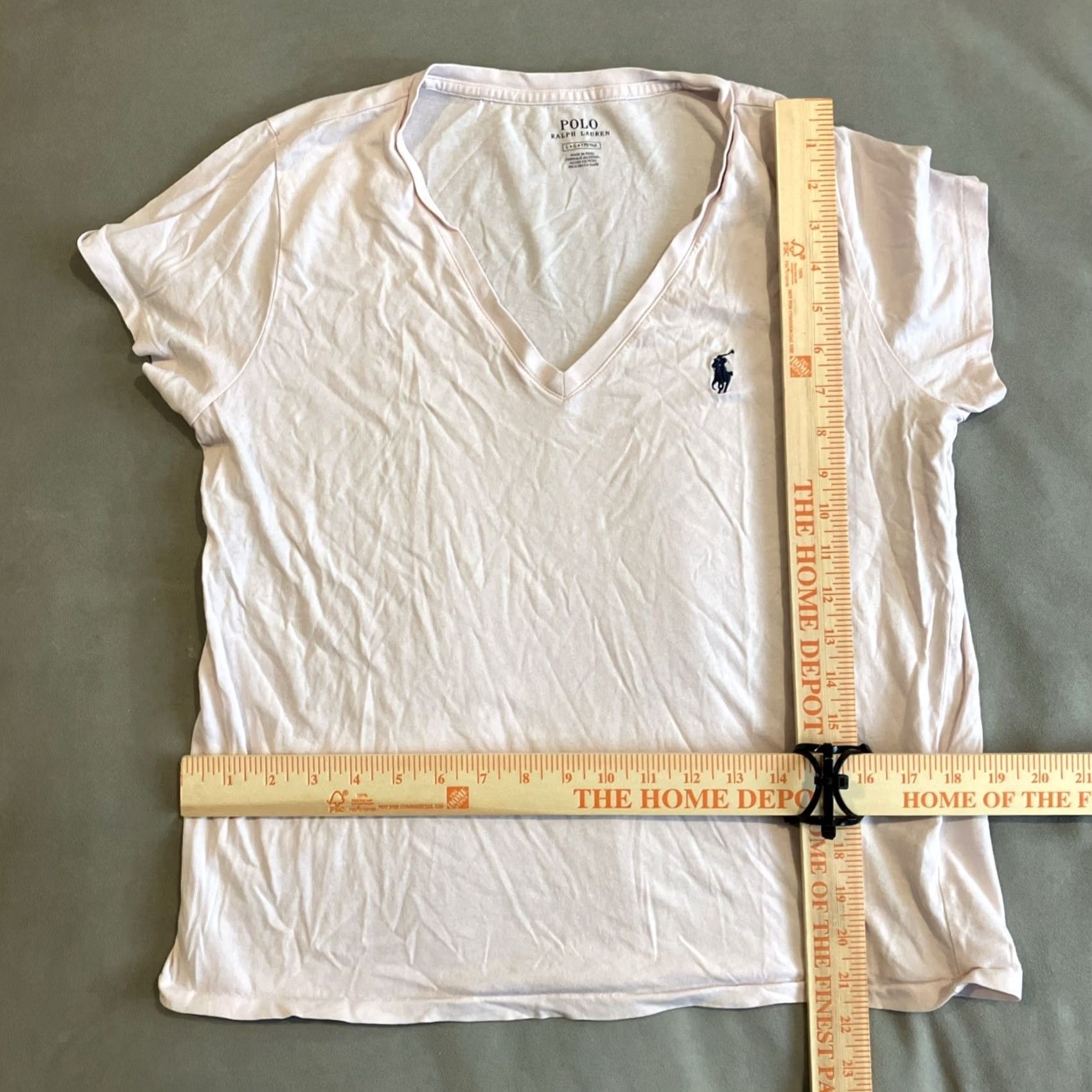 Ralph Lauren Ralph Lauren Polo V Neck T Shirt Pink Navy Horse Large Women Size L / US 10 / IT 46 - 4 Thumbnail