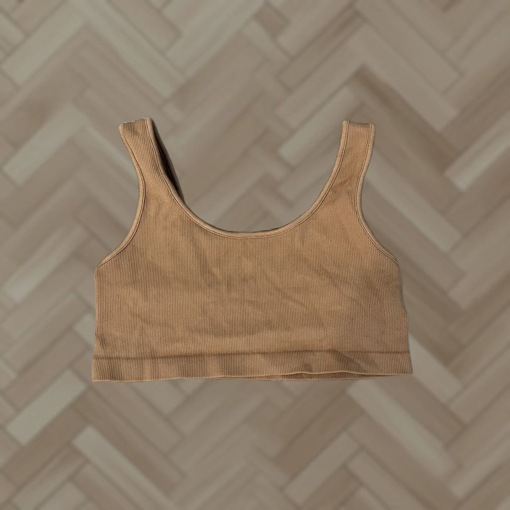 American Eagle Outfitters American Eagle Womens Brown Sports Bra Crop Top Seamless Basics Small NWT Size S / US 4 / IT 40 - 1 Thumbnail