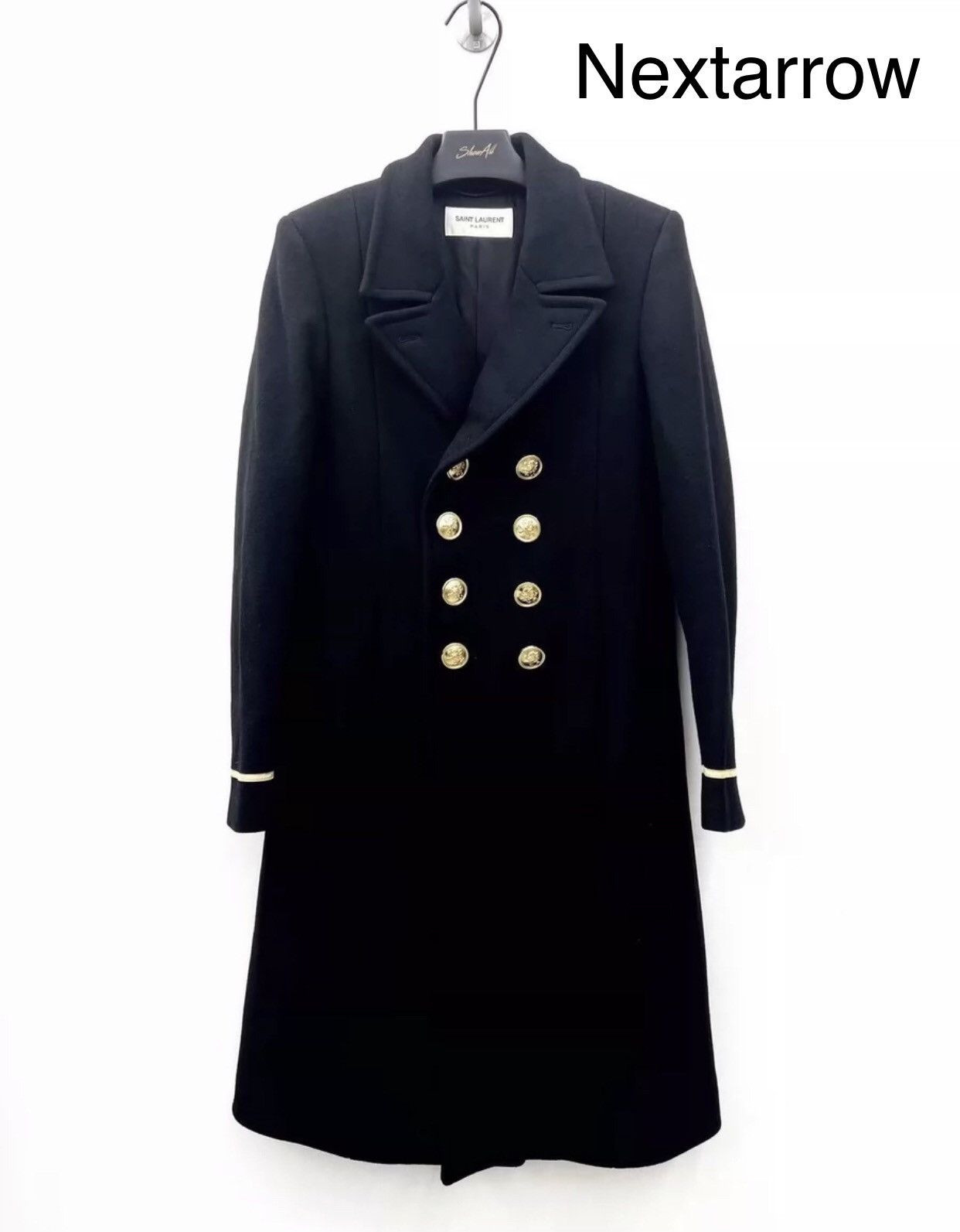 Saint Laurent Paris × Yves Saint Laurent Saint Laurent YSL fashion show double gold button wool coat Size US M / EU 48-50 / 2 - 1 Thumbnail