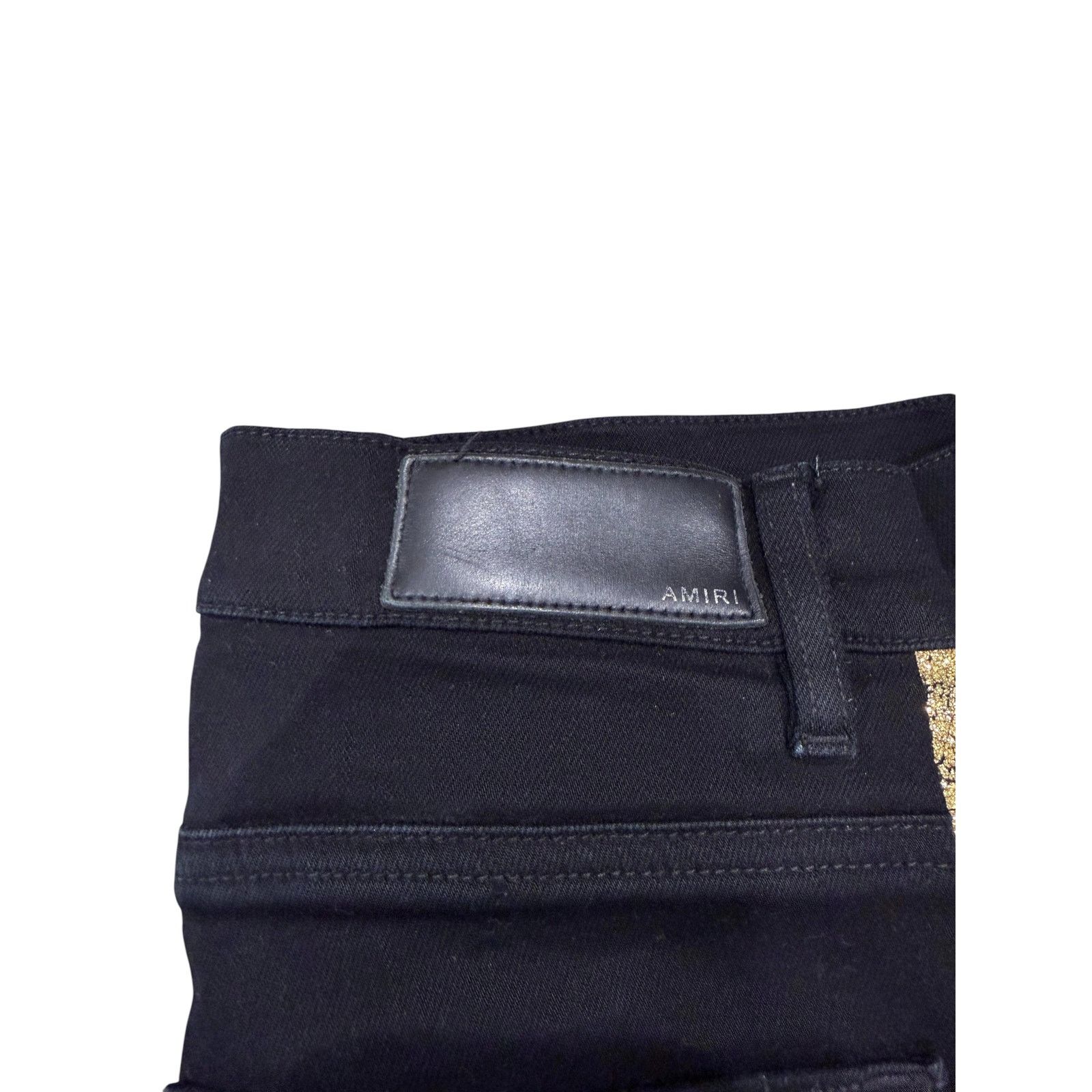 Amiri Amiri Gold Stripe Black Thrasher Jeans Size US 32 / EU 48 - 4 Thumbnail