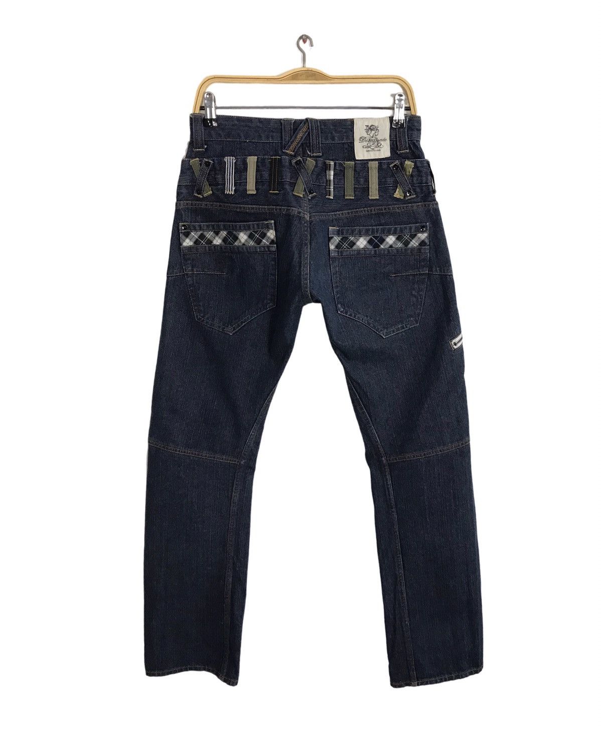 Japanese Brand × Jean × Vintage Double Waist Dominate Hickory Pocket Vtg Japan Denim Jeans Size US 29 - 2 Thumbnail