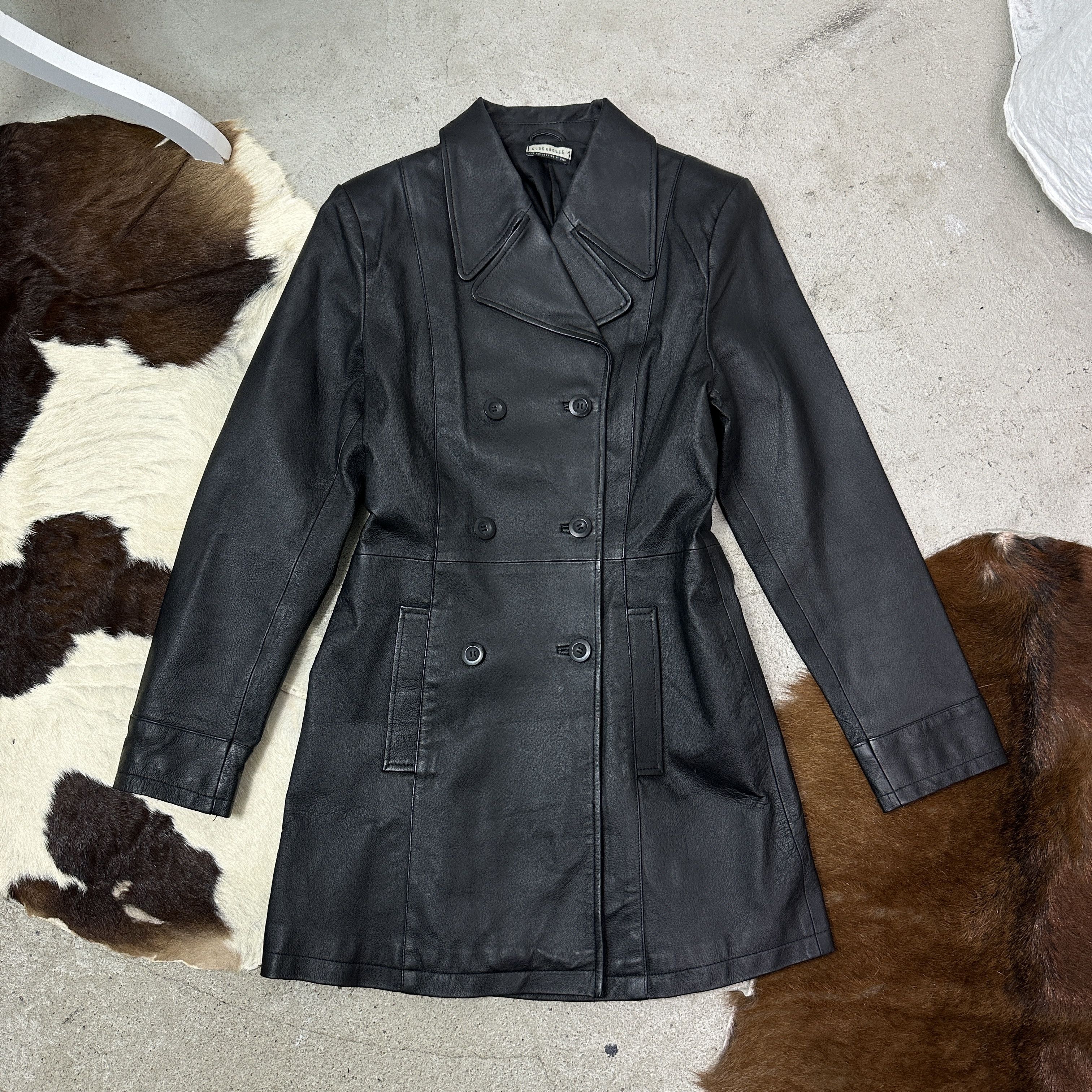 Vintage Vintage Biker Double-Breasted Grunge Leather Coat 90s Size M / US 6-8 / IT 42-44 - 2 Thumbnail