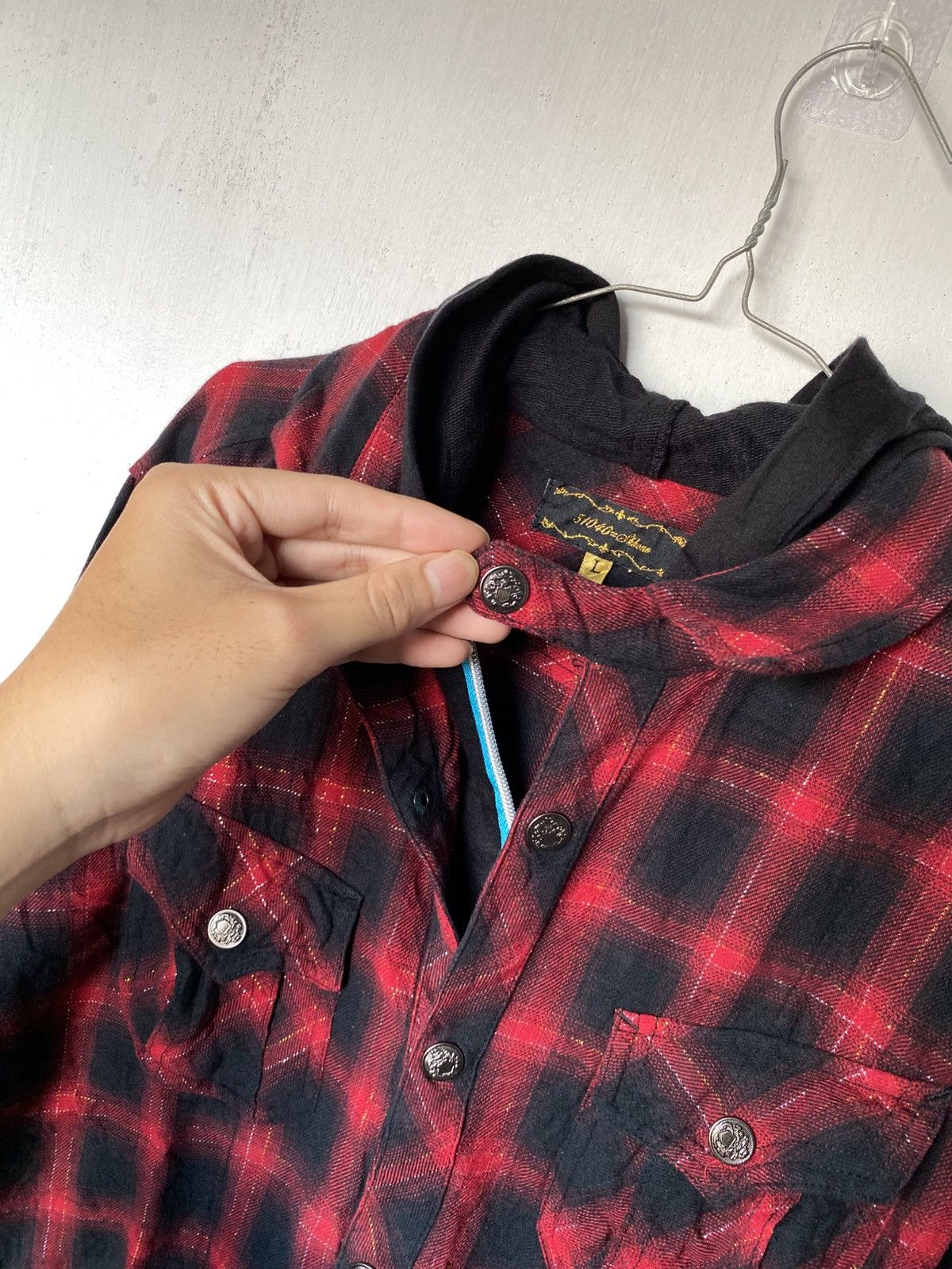 Hysteric Glamour × If Six Was Nine × Japanese Brand 31040=Skkone Double Layer Veterano Shirt Hoodie Size US L / EU 52-54 / 3 - 7 Thumbnail