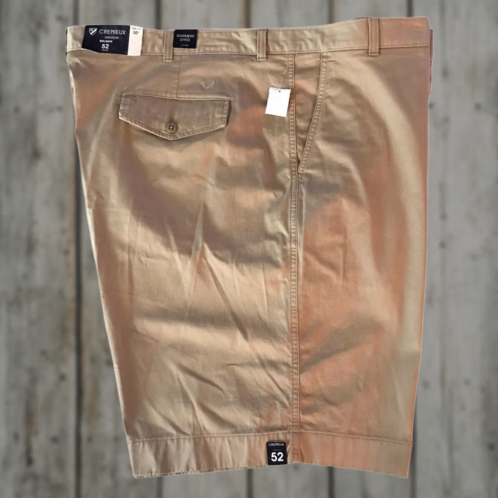 Cremieux Cremieux Madison Shorts Mens 52 Khaki Flat Front Inseam 10 Garment Dyed Beige Casual Grown Men Size US 36 / EU 52 - 1 Thumbnail