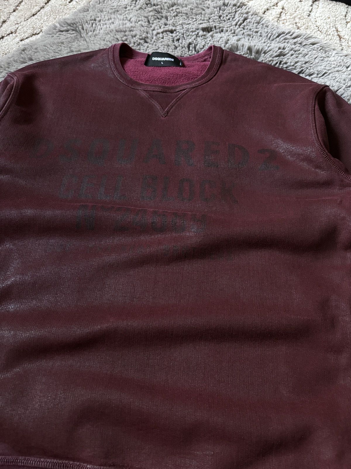 Dsquared2 sweatshirt cell block wax burgundy color