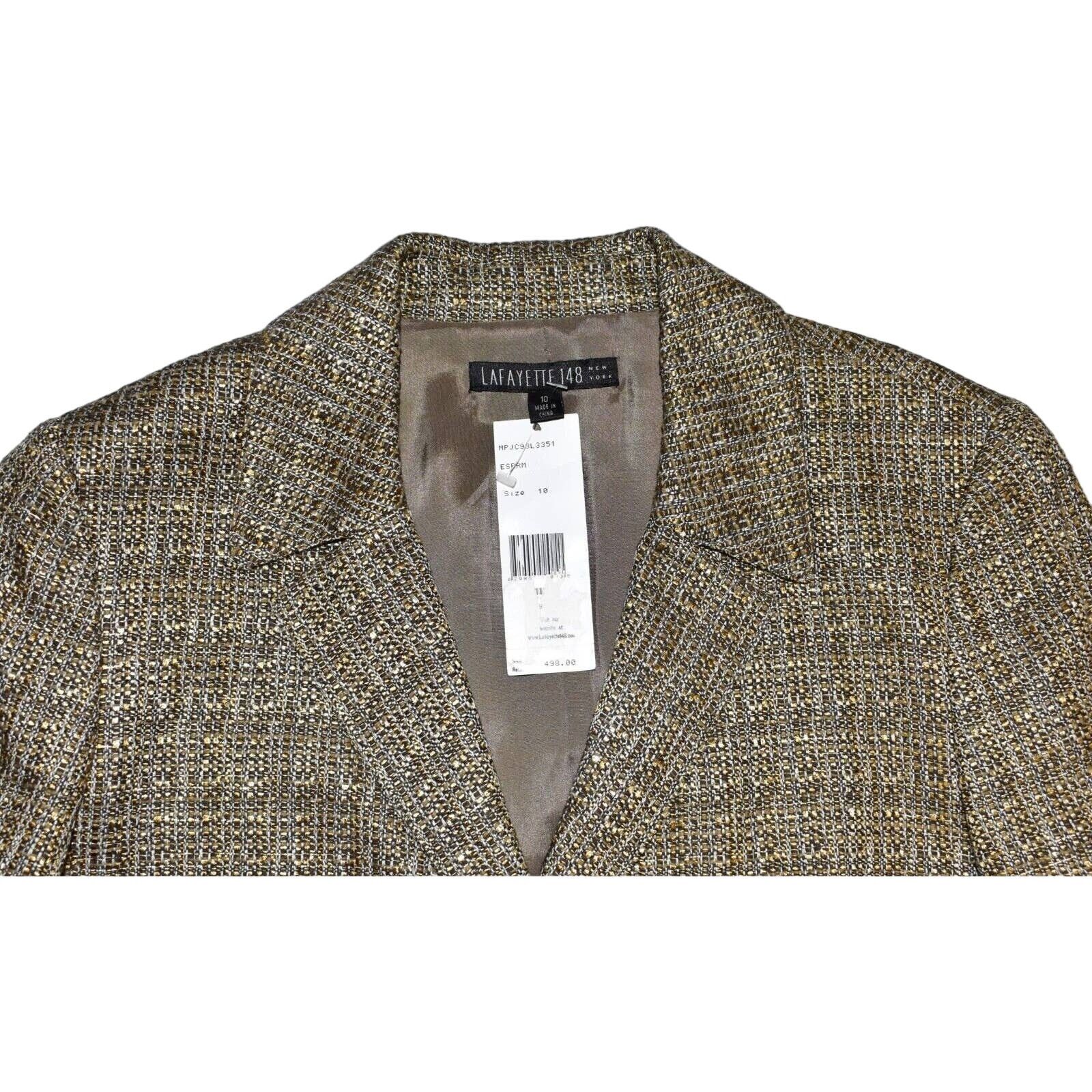 Lafayette 148 B2 NWT LAFAYETTE 148 NEW YORK Tweed Jacket Blazer Sz 10 $498 Size L / US 10 / IT 46 - 4 Thumbnail