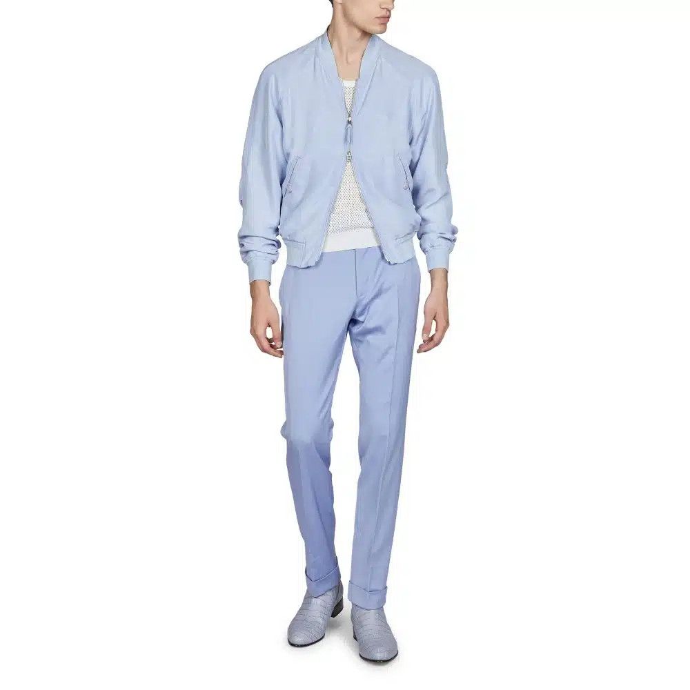 Tom Ford o1loc1c0325 OBS004 Bomber Jacket in Light Blue Size US M / EU 48-50 / 2 - 3 Thumbnail