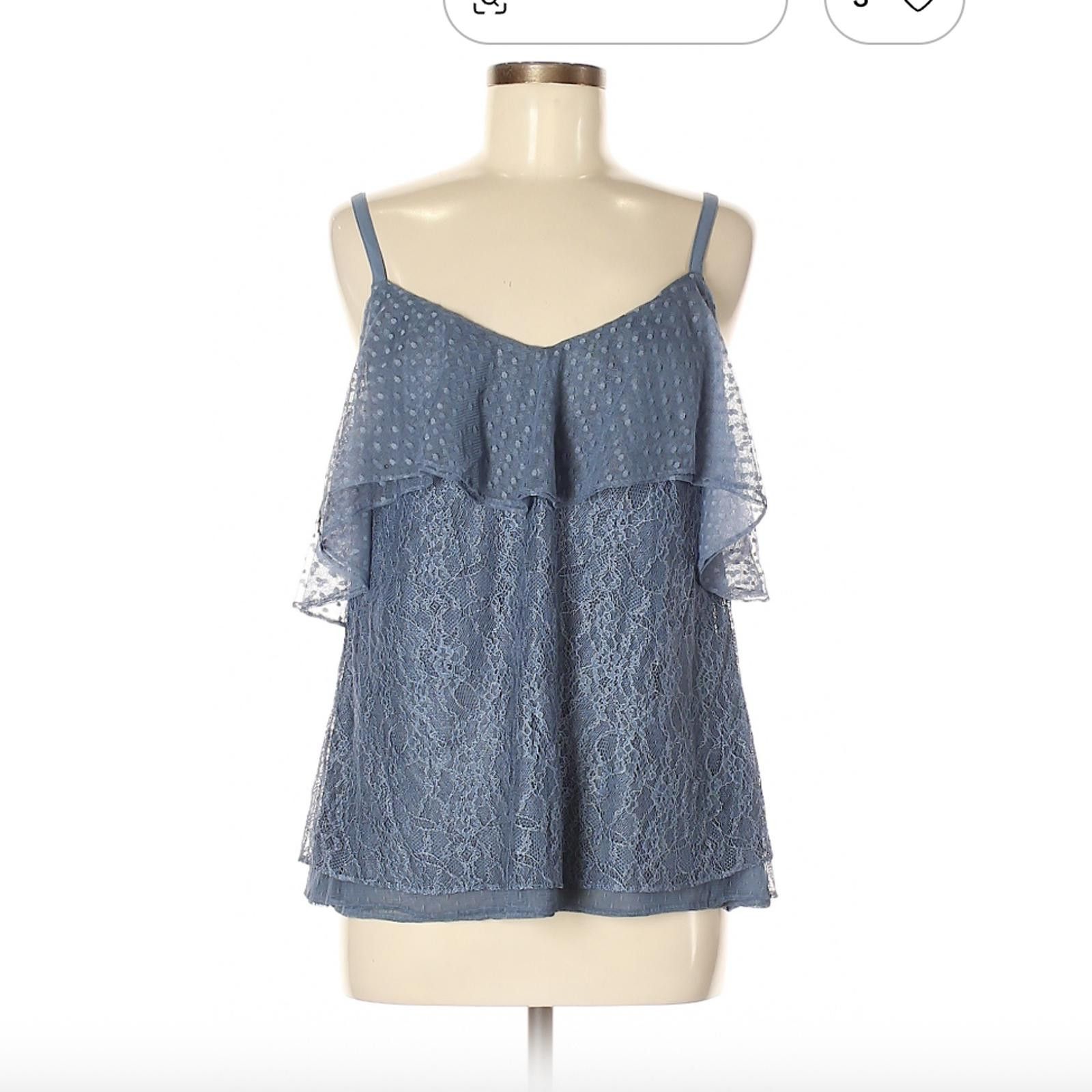 Other White House Black Market Blue Lace Sleeveless Top Size M Size M / US 6-8 / IT 42-44 - 1 Thumbnail