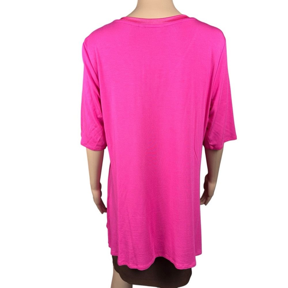 Halston New H by Halston Essentials Pink V-Neck Tunic Top A353391 S Size L / US 10 / IT 46 - 5 Thumbnail