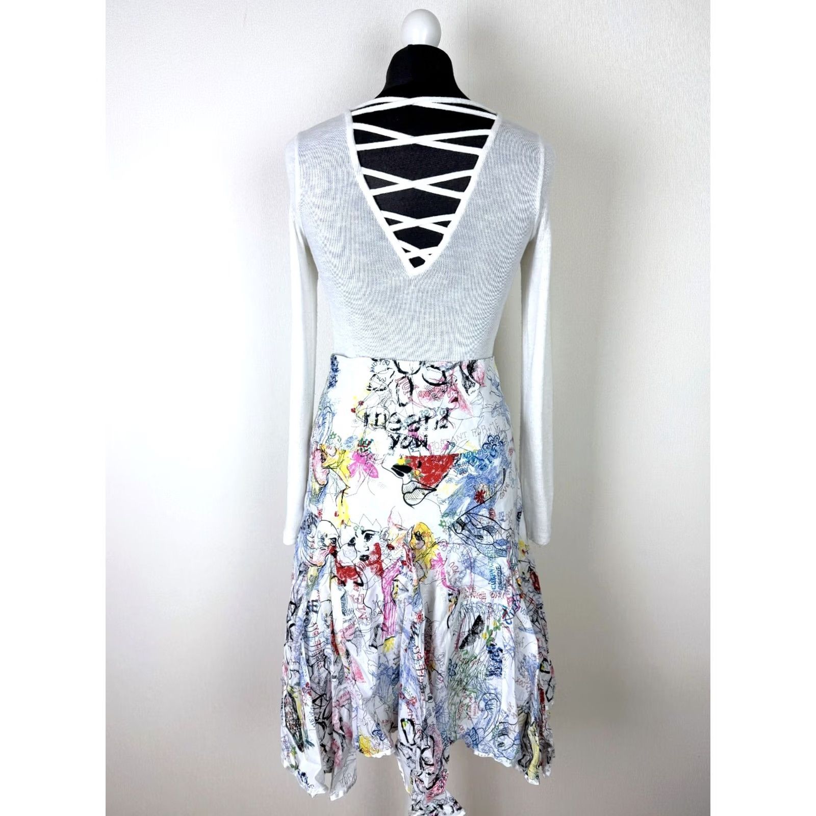 Desigual Desigual Skirt Womens Size 42 Midi White Dresswear Skirt Women 42 White Midi Desigual Womens Skirt 42 White Midi Size 28" / US 6 / IT 42 - 4 Thumbnail