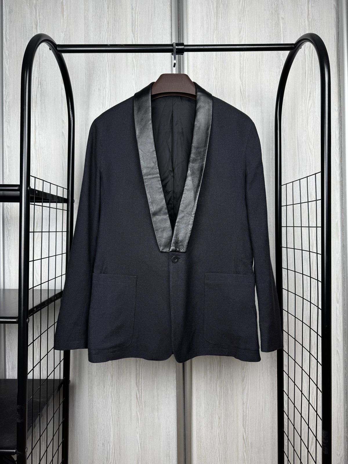 Filippa K Flippa K M. David Tuxedo Jacket Cotton Wool Leather blazer Size 40R - 1 Thumbnail