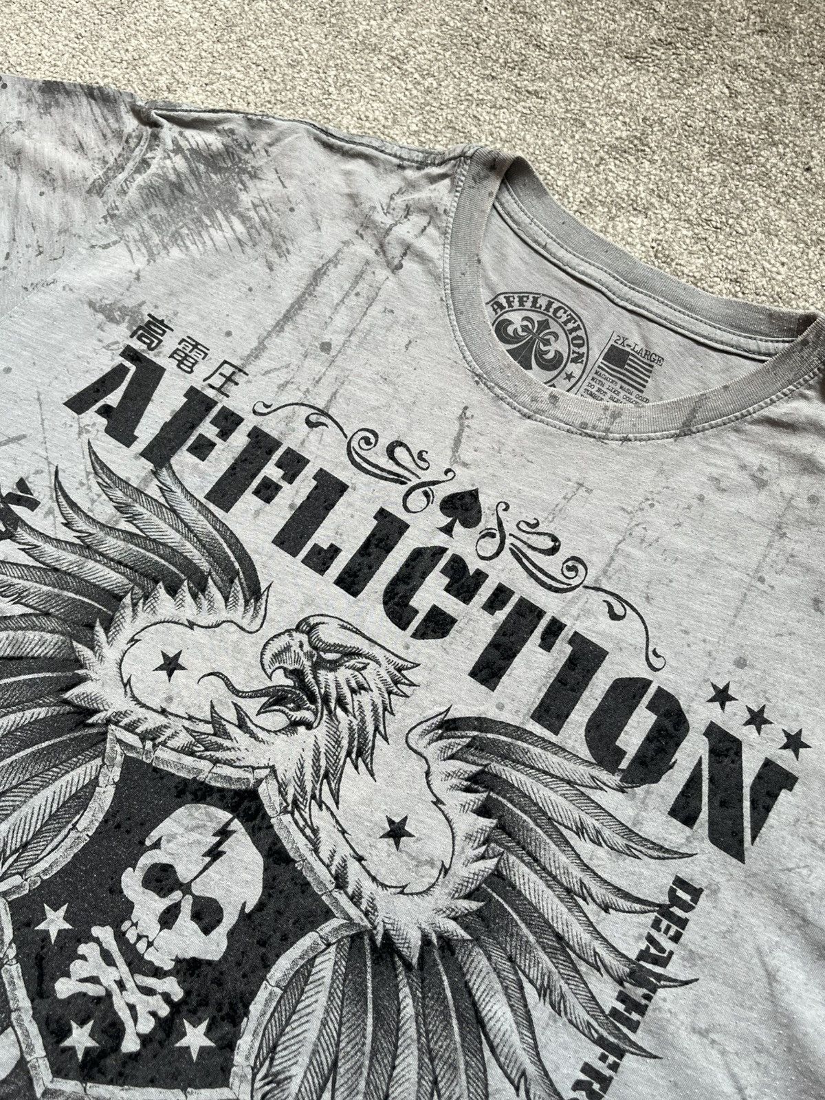 Affliction Affliction Graphic T-Shirt Men's XXL Grey Bird Live Fast Size US XXL / EU 58 / 5 - 3 Thumbnail
