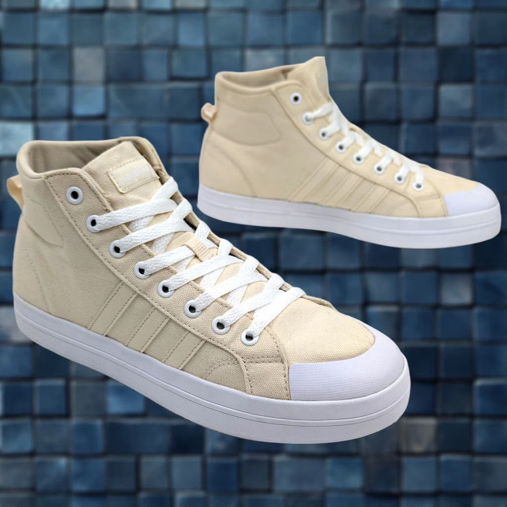 Adidas Adidas Bravada Ivory Canvas Mid Top Sneaker Women 8.5 – Cloudfoam Skate Style, EUC Size M / US 6-8 / IT 42-44 - 1 Thumbnail