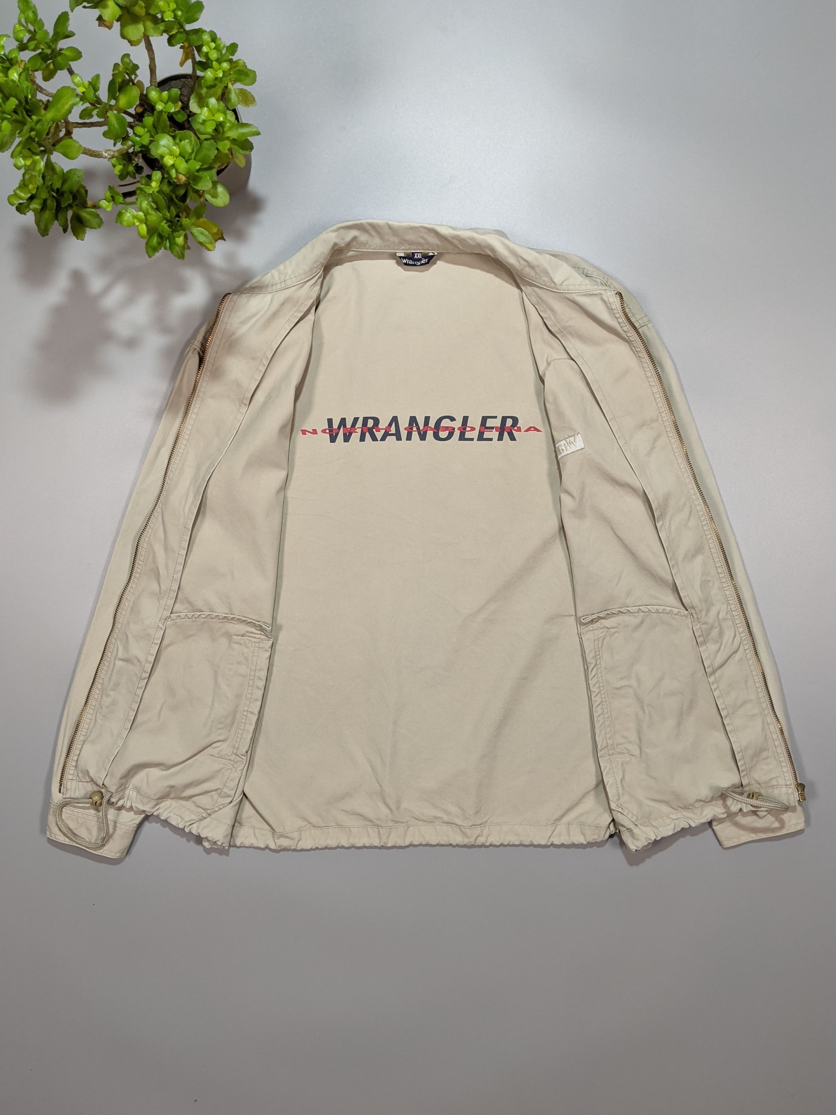 Vintage × Wrangler WRANGLER 80s Vintage Beige Army Hunting Cotton Jacket Size US XXL / EU 58 / 5 - 4 Thumbnail