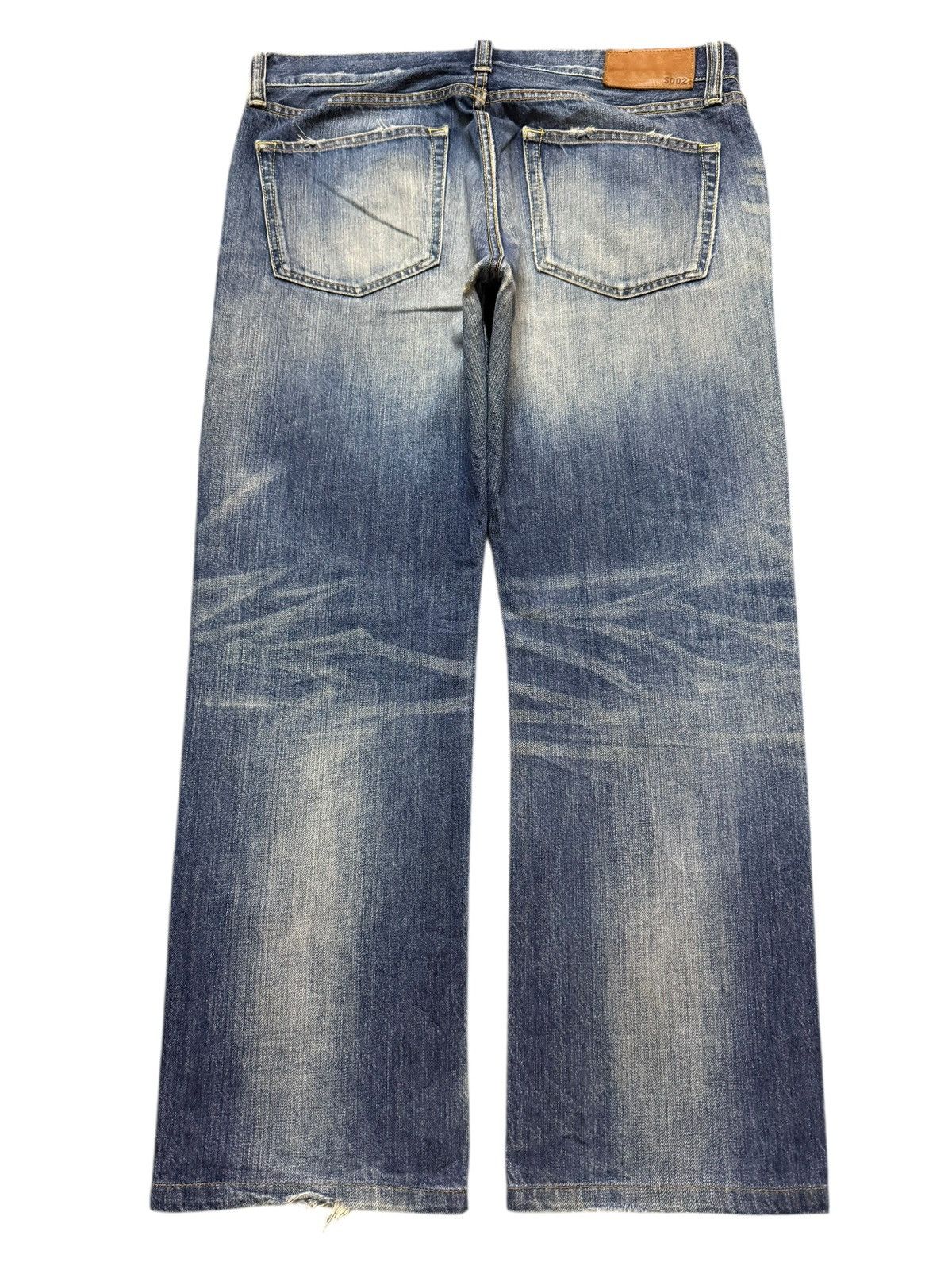 Uniqlo Vintage Y2K Japanese Uniqlo Faded Whisker Straight Wide Leg Size US 34 / EU 50 - 2 Thumbnail