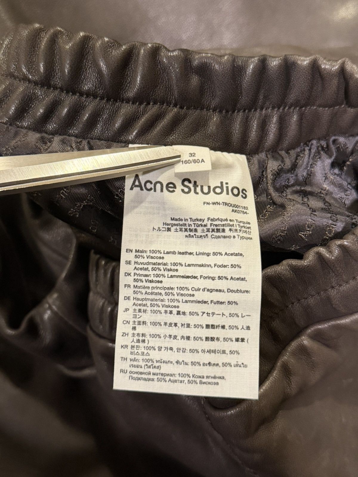 Acne Studios Acne Studios Leather Dark Brown Straight Leg Pants Size 32" / US 10 / IT 46 - 12 Thumbnail