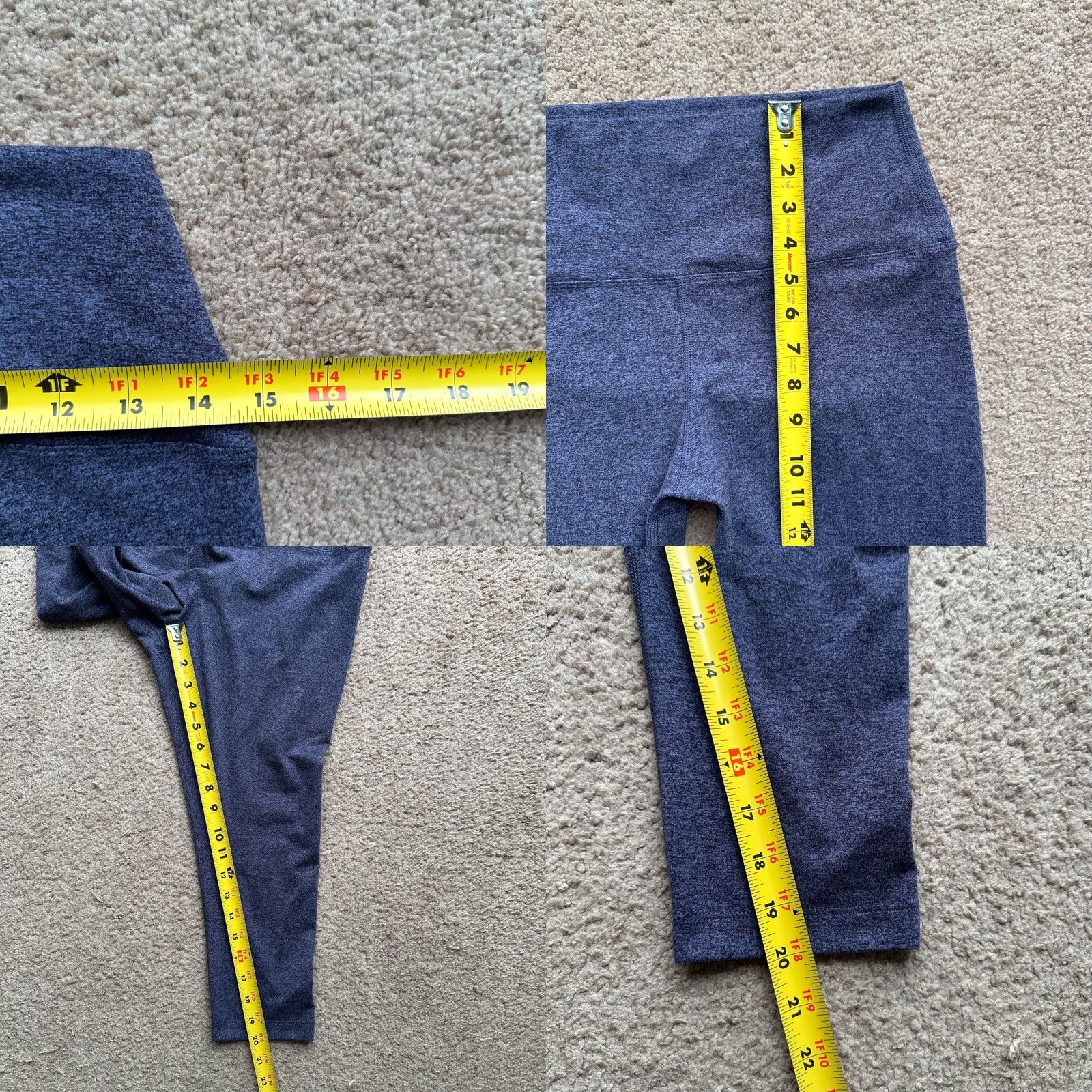 Vintage NOBULL Leggings Womens Medium Blue Athleticwear Pants Stretch Cropped Workout Size 32" / US 10 / IT 46 - 8 Thumbnail