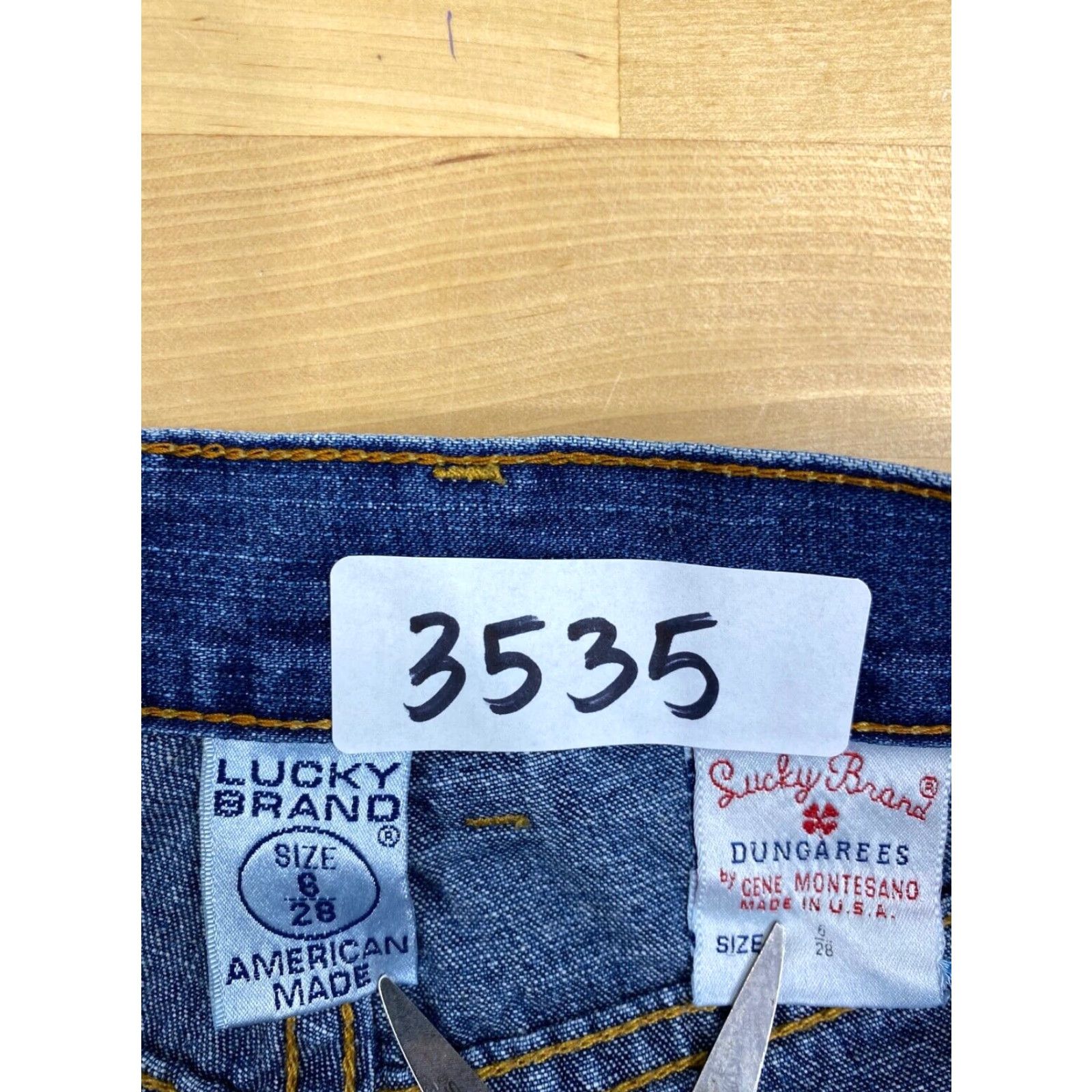 Lucky Brand Lucky Brand Jeans Denim Blue Flared Cowgirl Low Rise Sz 6/28 28in Button Zip Womens Jeans Blue 3535 Size 28" / US 6 / IT 42 - 3 Thumbnail