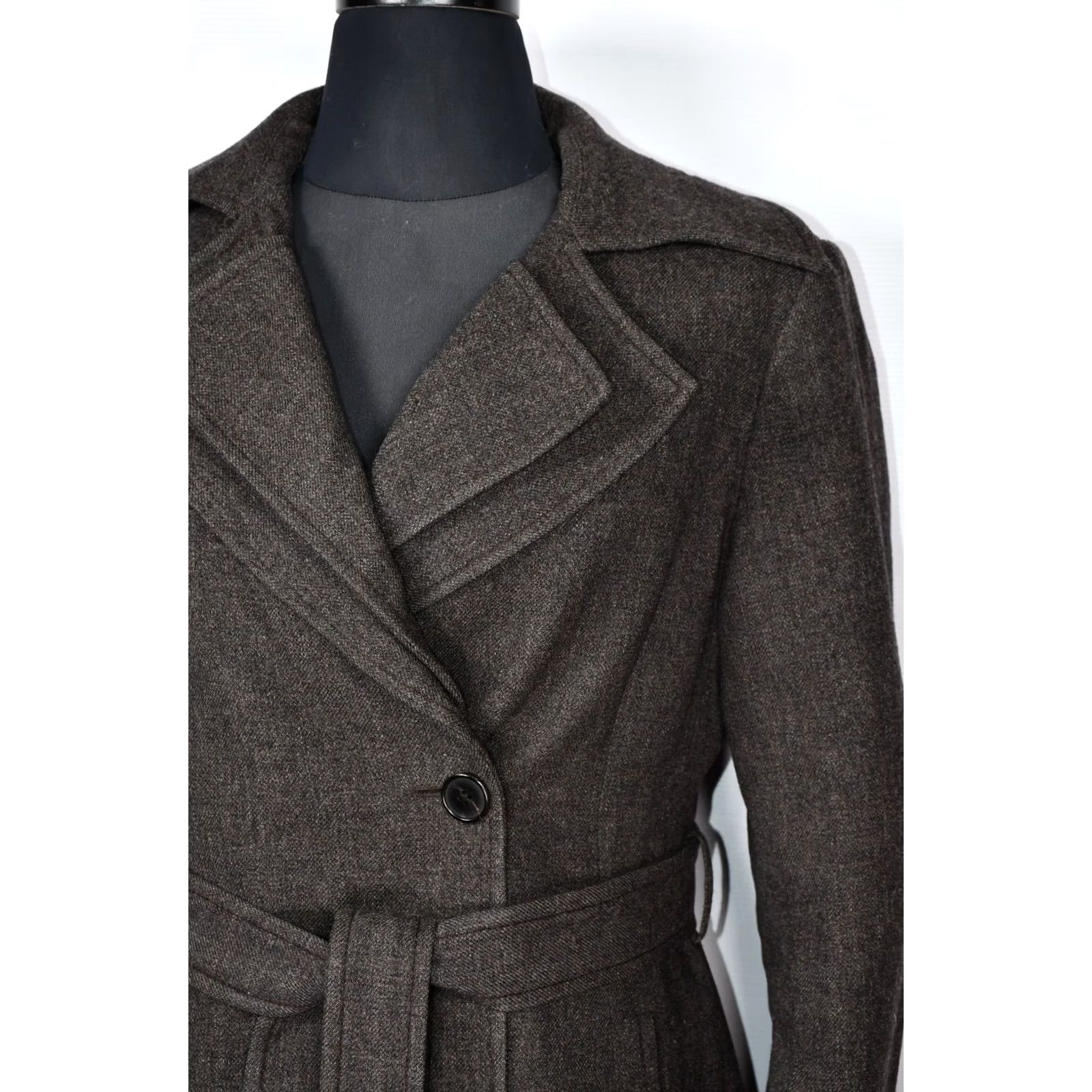 Allsaints All Saints Isabella Coat Womens Wool Brown Belted Coat UK 12 US 8 Jacket Length Mid-Length Size M / US 6-8 / IT 42-44 - 3 Thumbnail