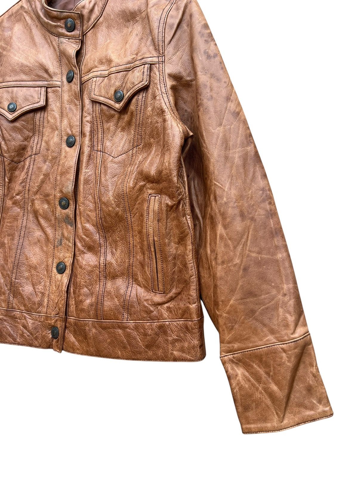 Gap Gap Brown Leather Jacket Size US S / EU 44-46 / 1 - 8 Thumbnail