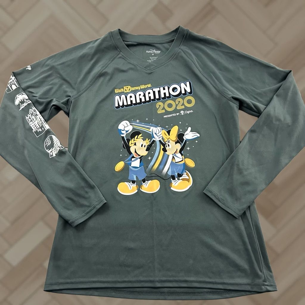 Disney Run Disney 2020 Marathon Long Sleeve Shirt Men's M Gray Nike Size US M / EU 48-50 / 2 - 1 Thumbnail