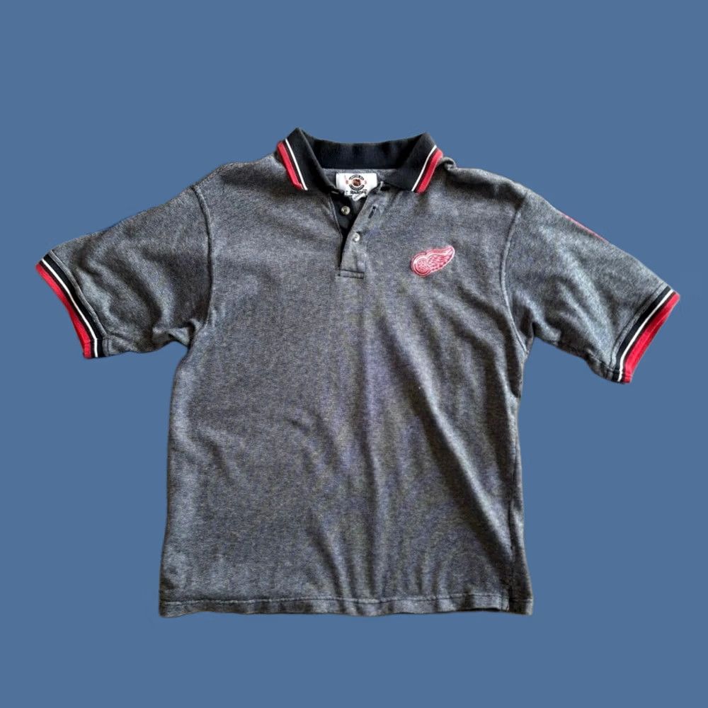 Starter VINTAGE Starter 90s Detroit Red Wings NHL Polo Shirt Large Mens Gray Size US L / EU 52-54 / 3 - 1 Thumbnail