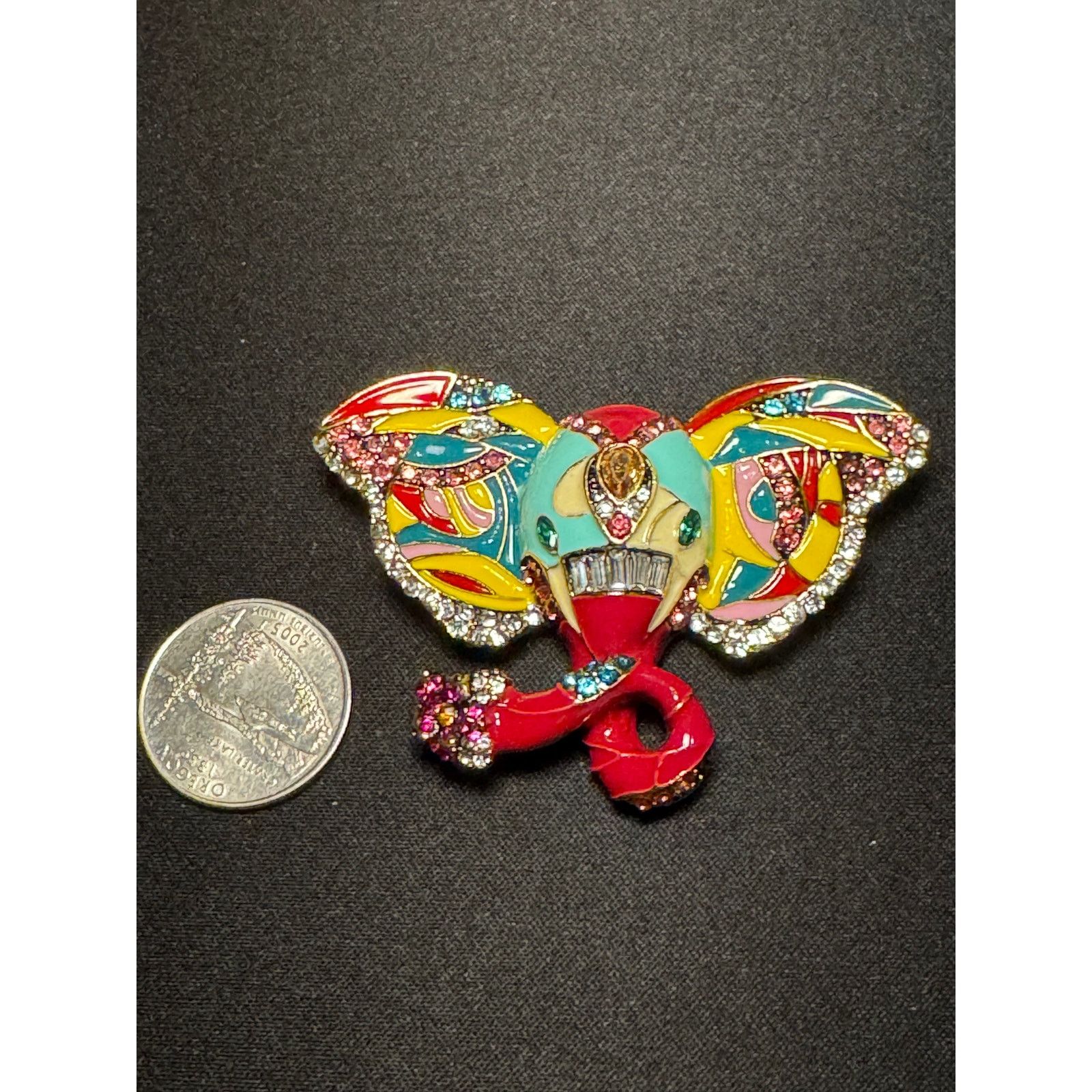 Other Large Rhinestone Elephant MultiColored Brooch Size ONE SIZE - 3 Thumbnail