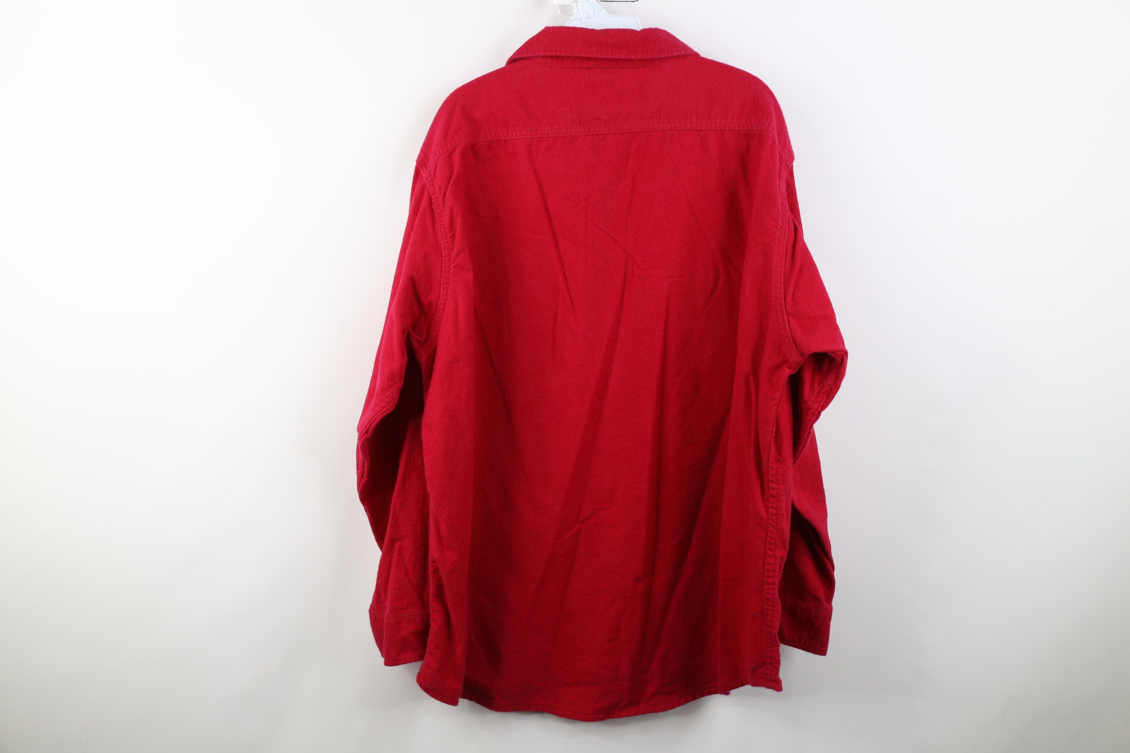 Vintage Vintage 90s Streetwear Chamois Cloth Button Shirt Red USA Size US XL / EU 56 / 4 - 9 Thumbnail