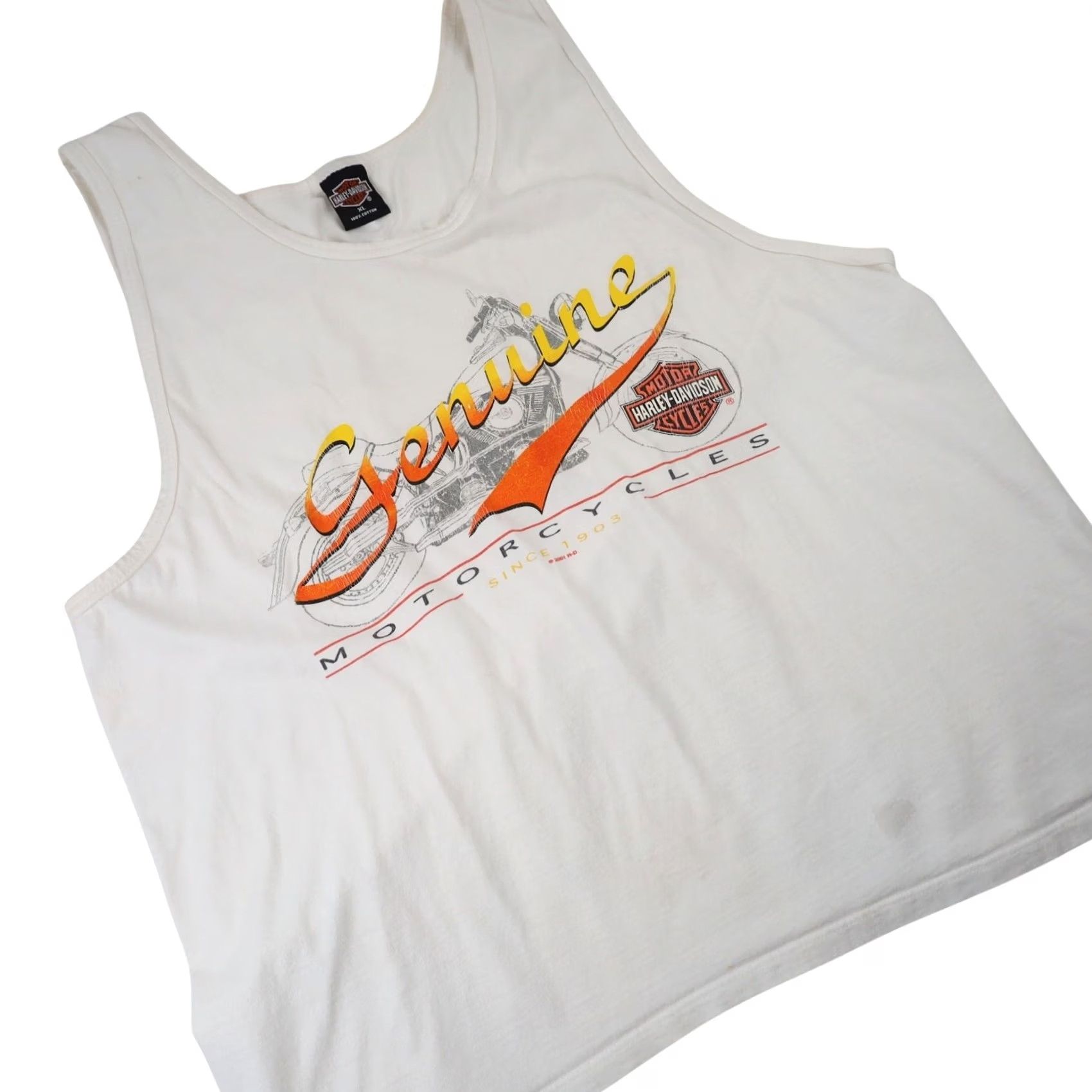 Harley Davidson VINTAGE Harley Davidson Mens XL Genuine Motorcycles Graphic Tank Top White Size US XL / EU 56 / 4 - 3 Thumbnail