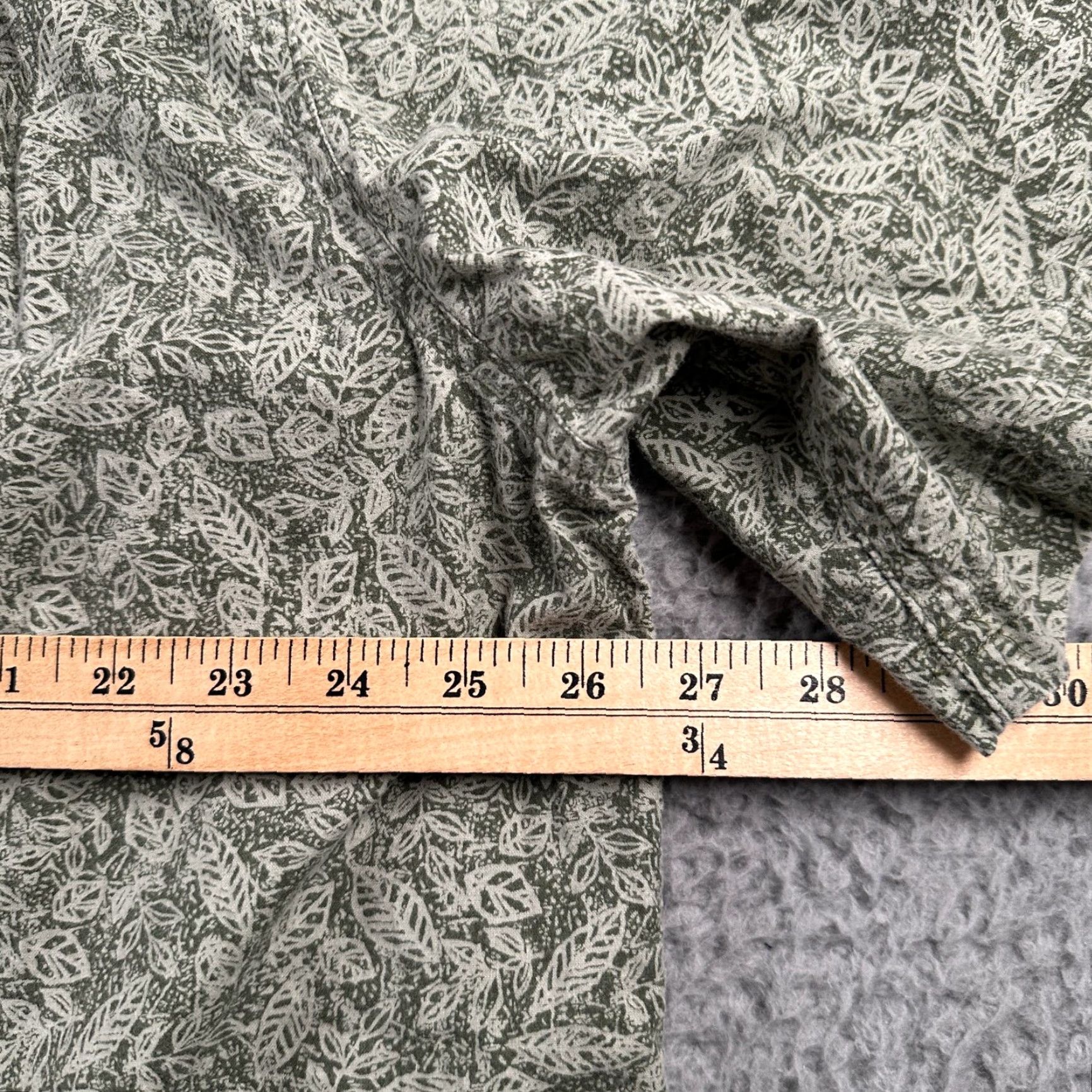 Vintage LLBean Shirt Mens XL Short Sleeve Button Front Leaf Print Green Cotton Camp Size US XL / EU 56 / 4 - 7 Thumbnail