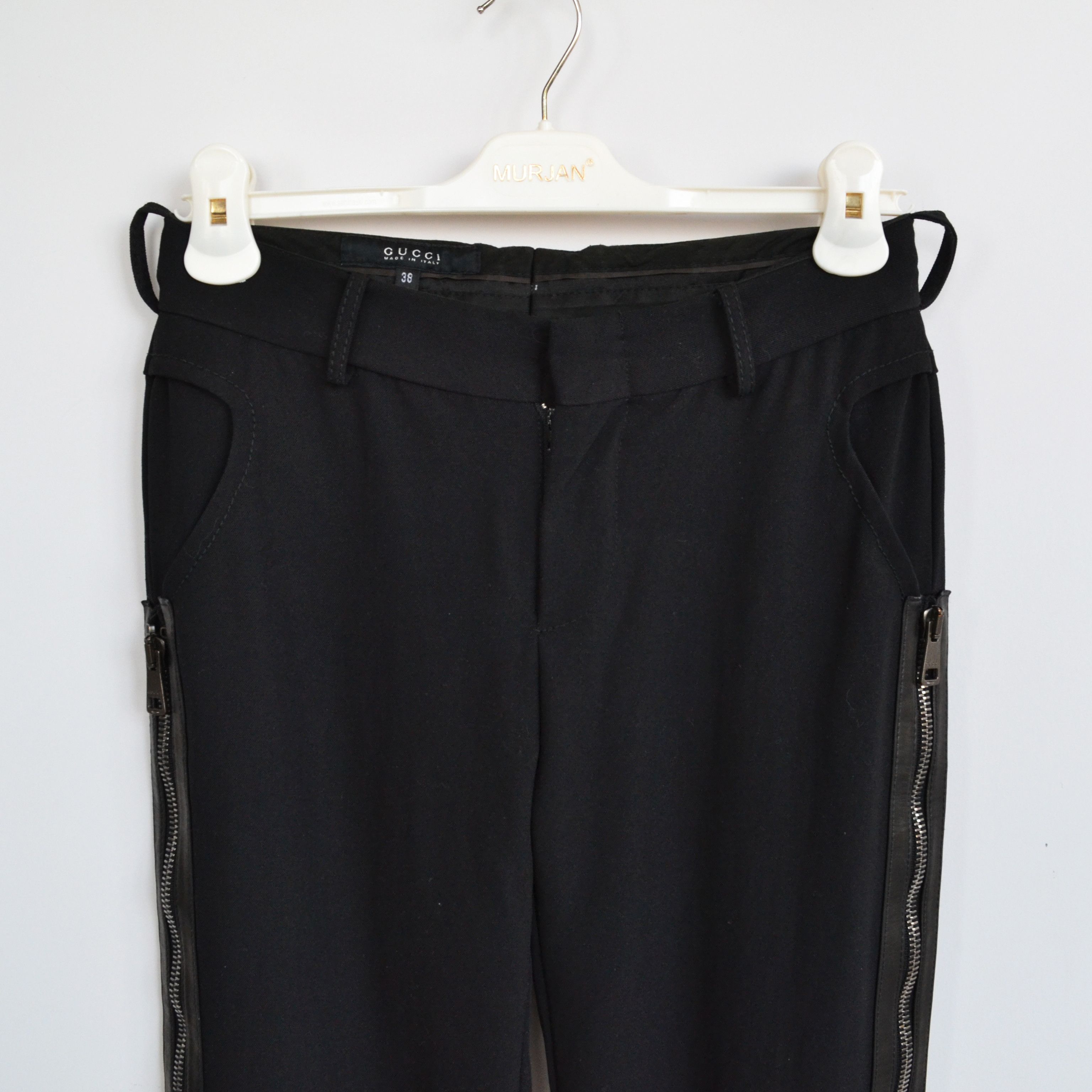 Gucci GUCCI Pants Wool Leather Ful Zip Vintage Black TOM FORD Size 26" / US 2 / IT 38 - 5 Thumbnail