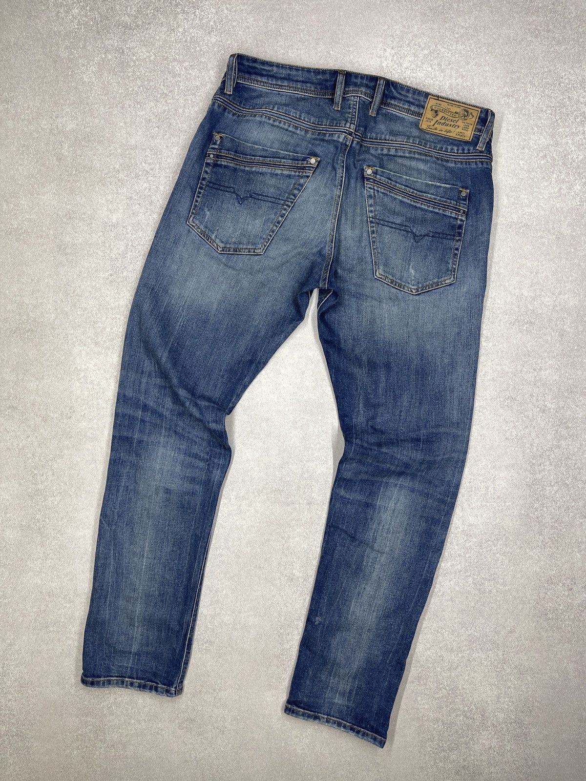 Mens Diesel Krayver Denim Jeans Blue With Holes Size 34