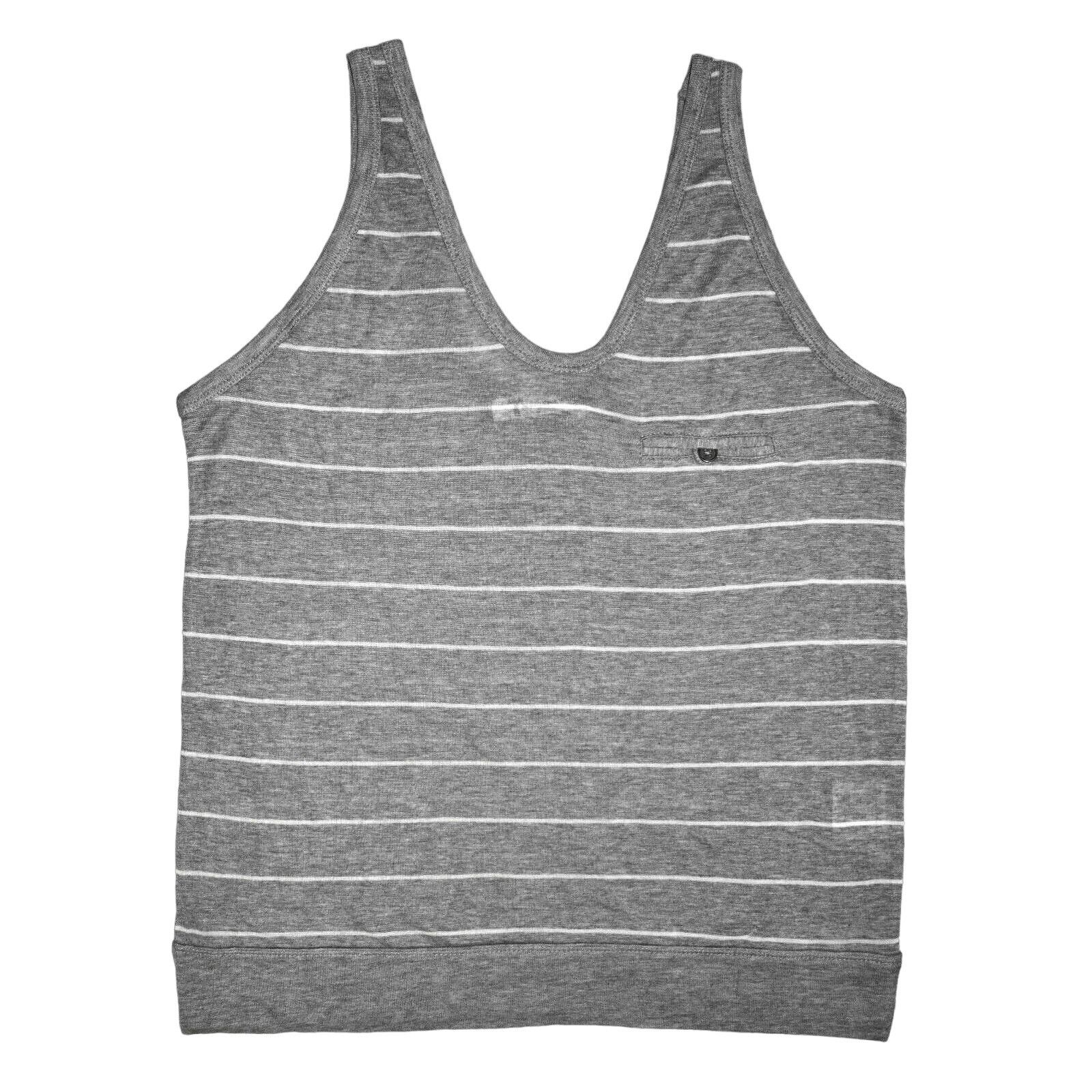 T by Alexander Wang NEW T ALEXANDER WANG Grey Striped Pocket Tank Top Sz XS Size XS / US 0-2 / IT 36-38 - 3 Thumbnail