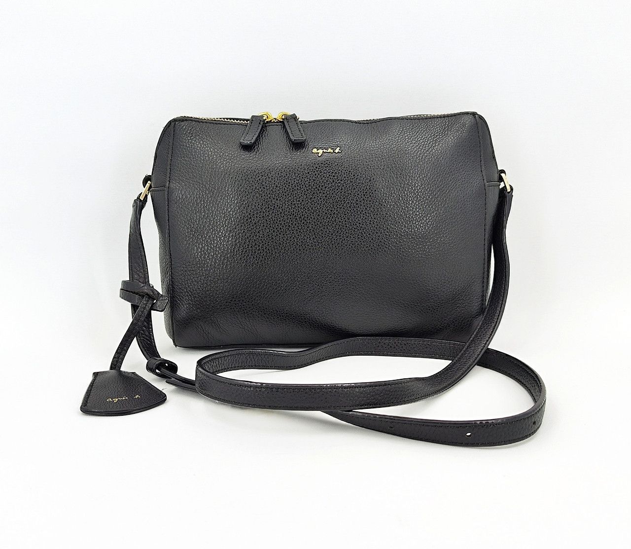 Agnes B. AGNES B full leather black sling bag | Grailed