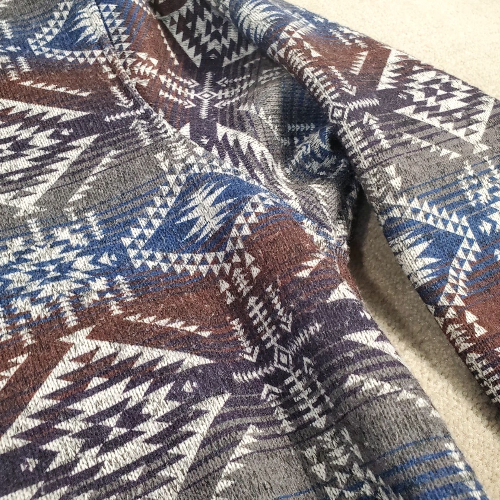 Ariat Ariat Sweater Mens XL Brown Aztec Geometric Mock Neck Pullover Long Sleeve Casual Winter Fall Sport Outdoor Size US XL / EU 56 / 4 - 6 Thumbnail