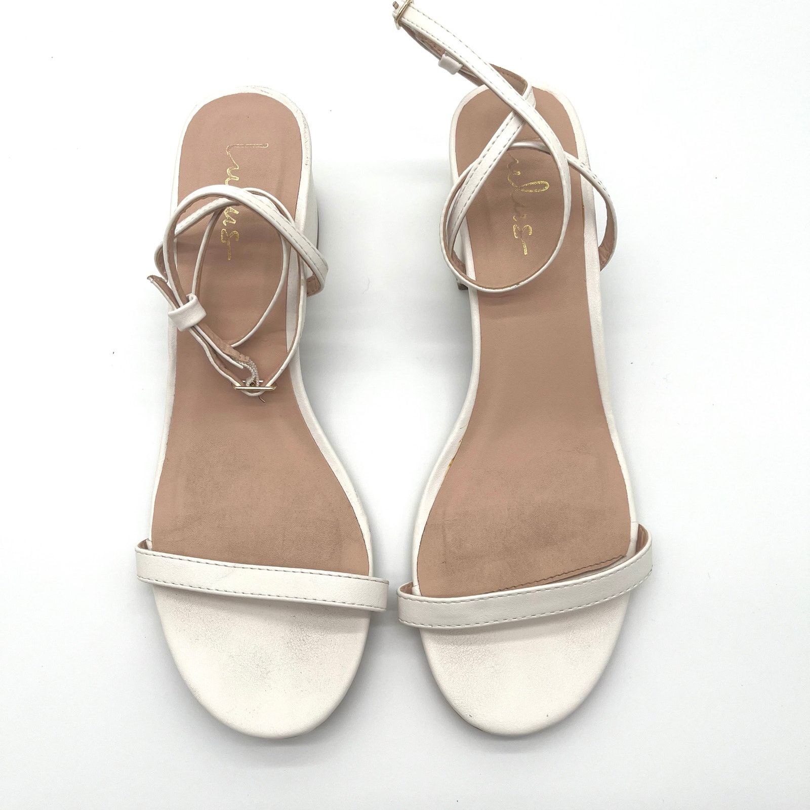 Unknown London LULUS Strappy Heels, White Bridal, Size 10 Size US 10 / IT 40 - 2 Thumbnail