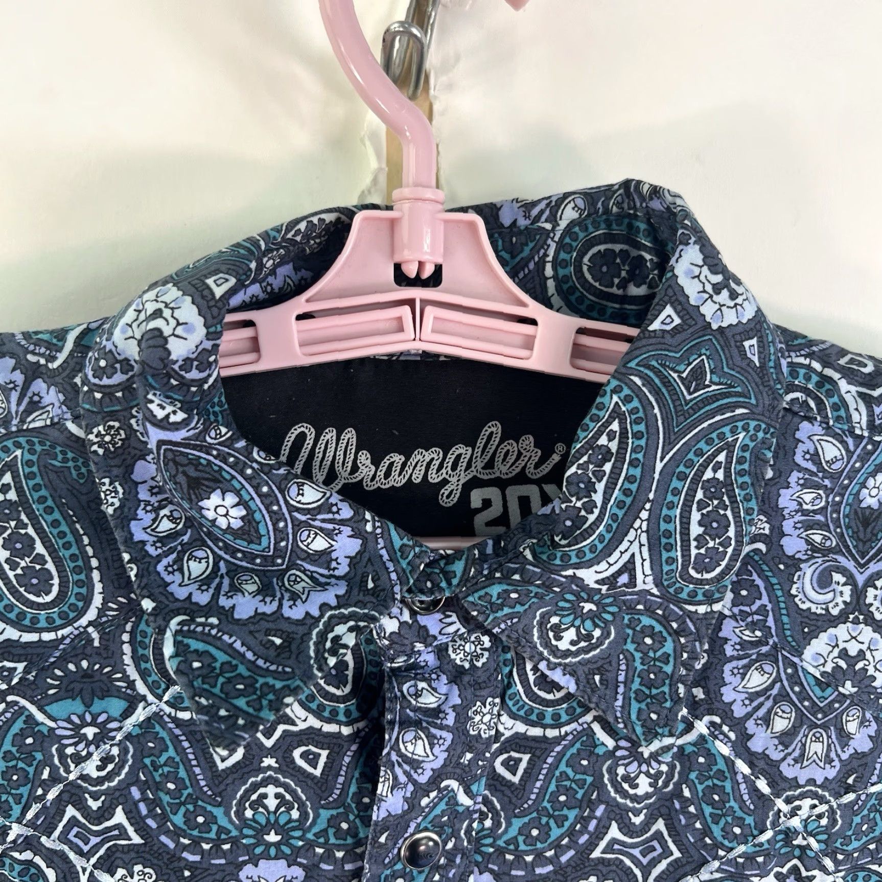 Wrangler VINTAGE Wrangler 20X Paisley Pearl-Snap Shirt Mens Size M Long Sleeve Green Cotton Western Boho Flannel Size US M / EU 48-50 / 2 - 3 Thumbnail
