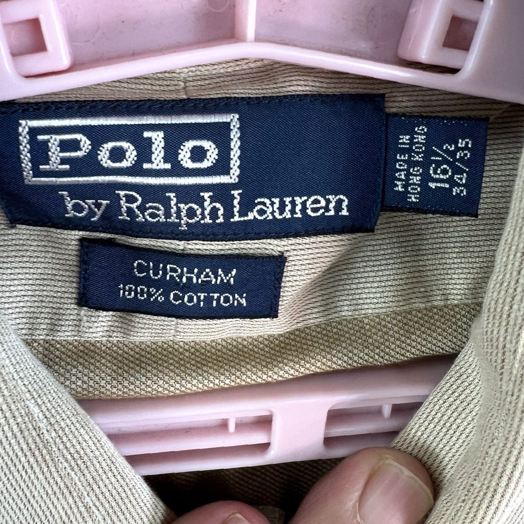 Polo Ralph Lauren VINTAGE Polo Ralph Lauren Curham Shirt Men’s 16.5 34/35 Beige Long Sleeve Classic Casual Mens Size US L / EU 52-54 / 3 - 5 Thumbnail