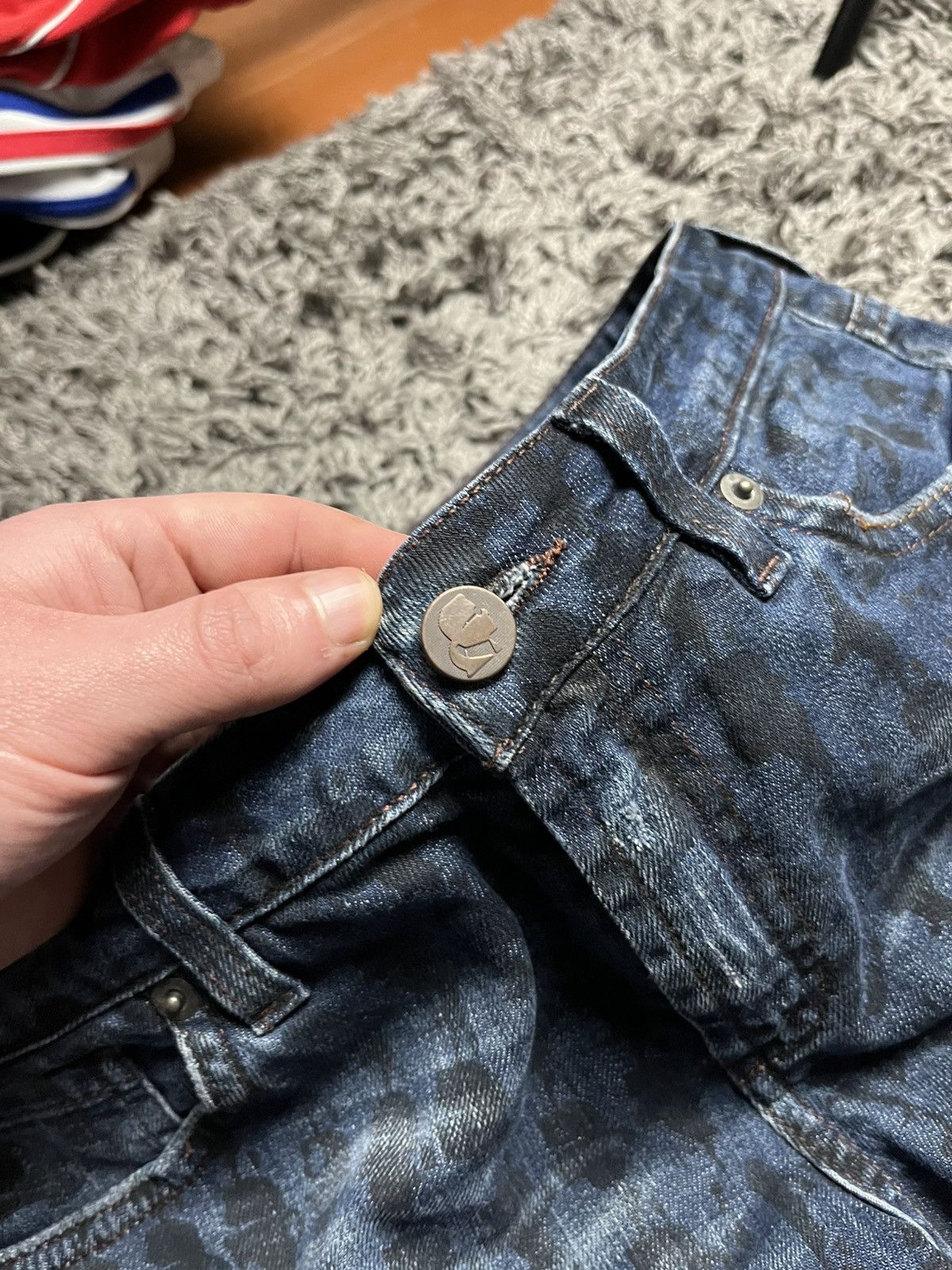 Karl Lagerfeld ARCHIVE Karl Lagerfeld "K" Silhouette Monogram Denim Pants Size US 30 / EU 46 - 7 Thumbnail