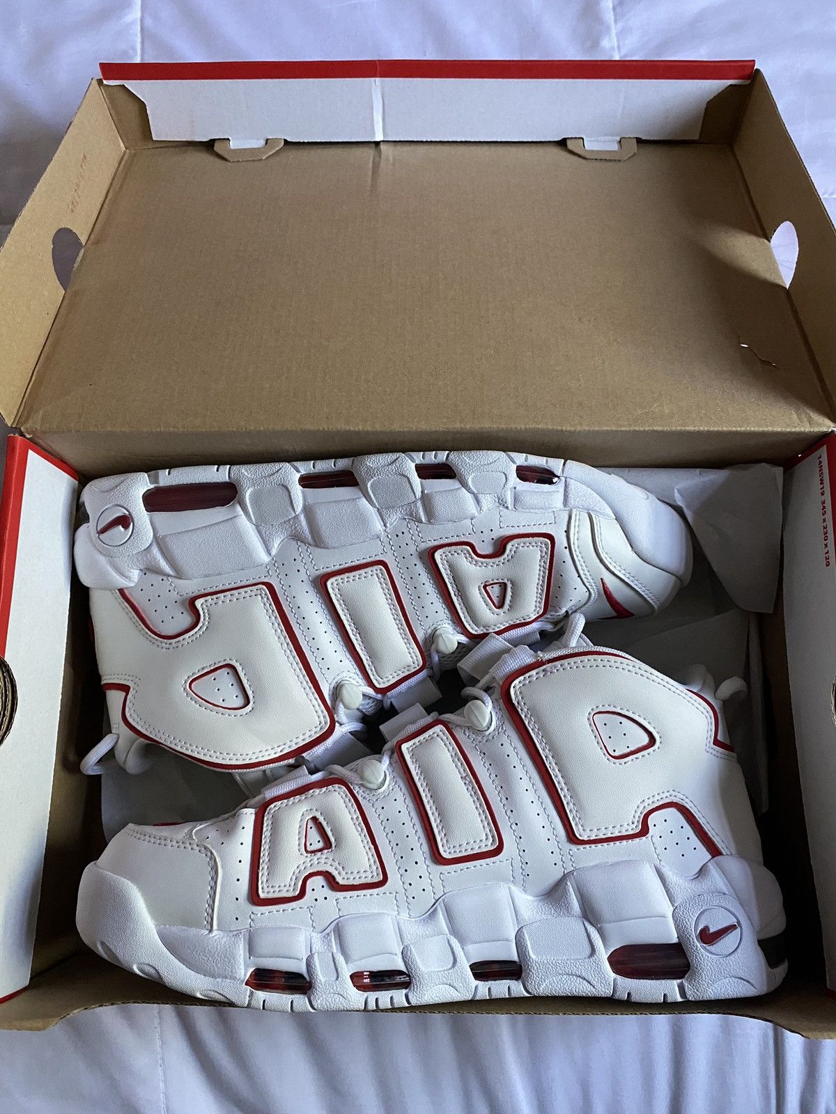Nike Air More Uptempo White Varsity Red Size US 10 / EU 43 - 6 Thumbnail