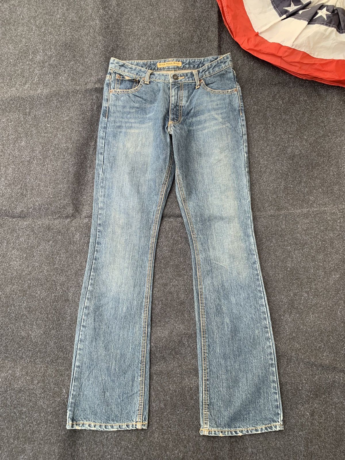 Japanese Brand Rare Semi Flare Back Rush Jeans | Iconic Look Size US 30 / EU 46 - 2 Thumbnail