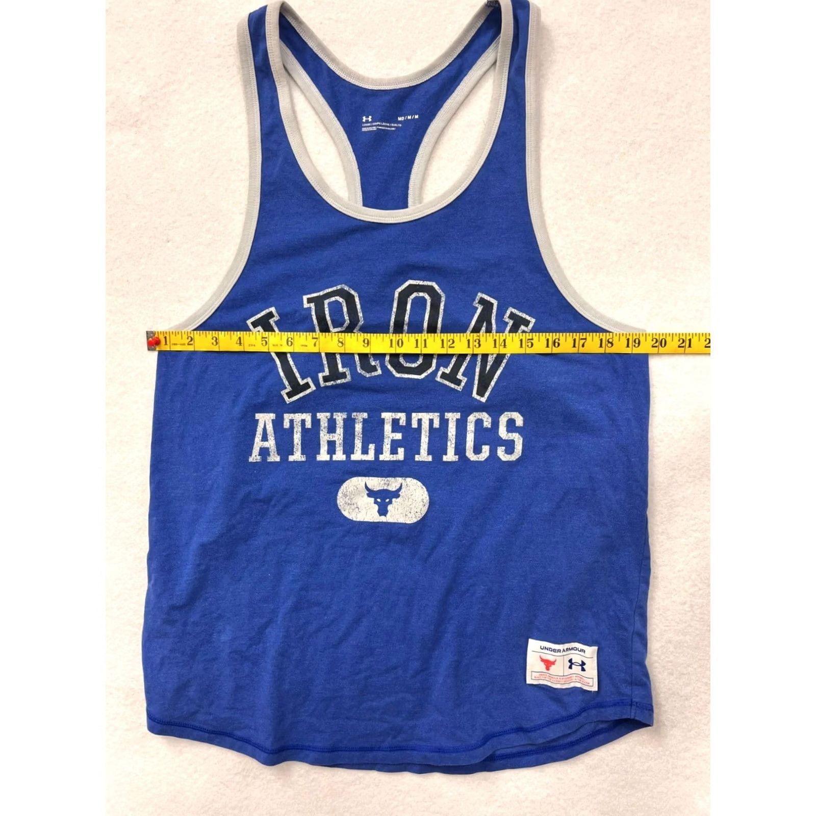 Under Armour Under Armour Project Rock Tank Top Men Medium Blue Athletic TankTop Activewear Mens Size US M / EU 48-50 / 2 - 8 Thumbnail