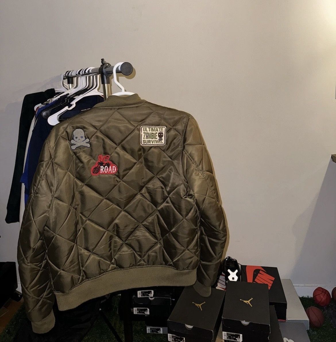 Zara Zara Men's Quilted Puffer Bomber Olive Green Jacket Sz L Size US L / EU 52-54 / 3 - 3 Thumbnail