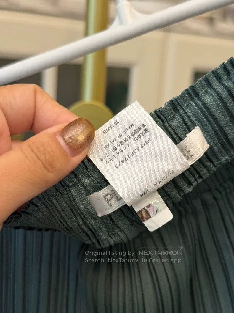 Issey Miyake Issey Miyake size:3 Sage Green Straight-Leg Pants Size 31" - 4 Thumbnail