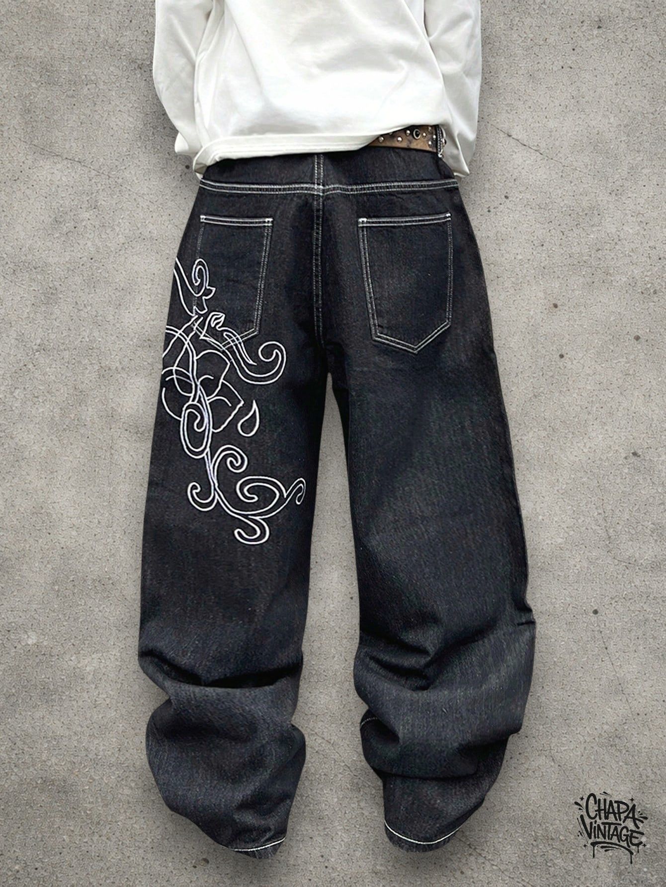 Japanese Brand Baggy graphic jeans Size US 32 / EU 48 - 2 Thumbnail
