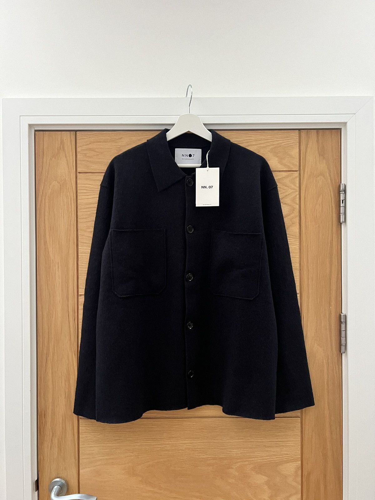 image of Nn07 Jonas Overshirt (Merino Wool) - Navy Medium, Men's