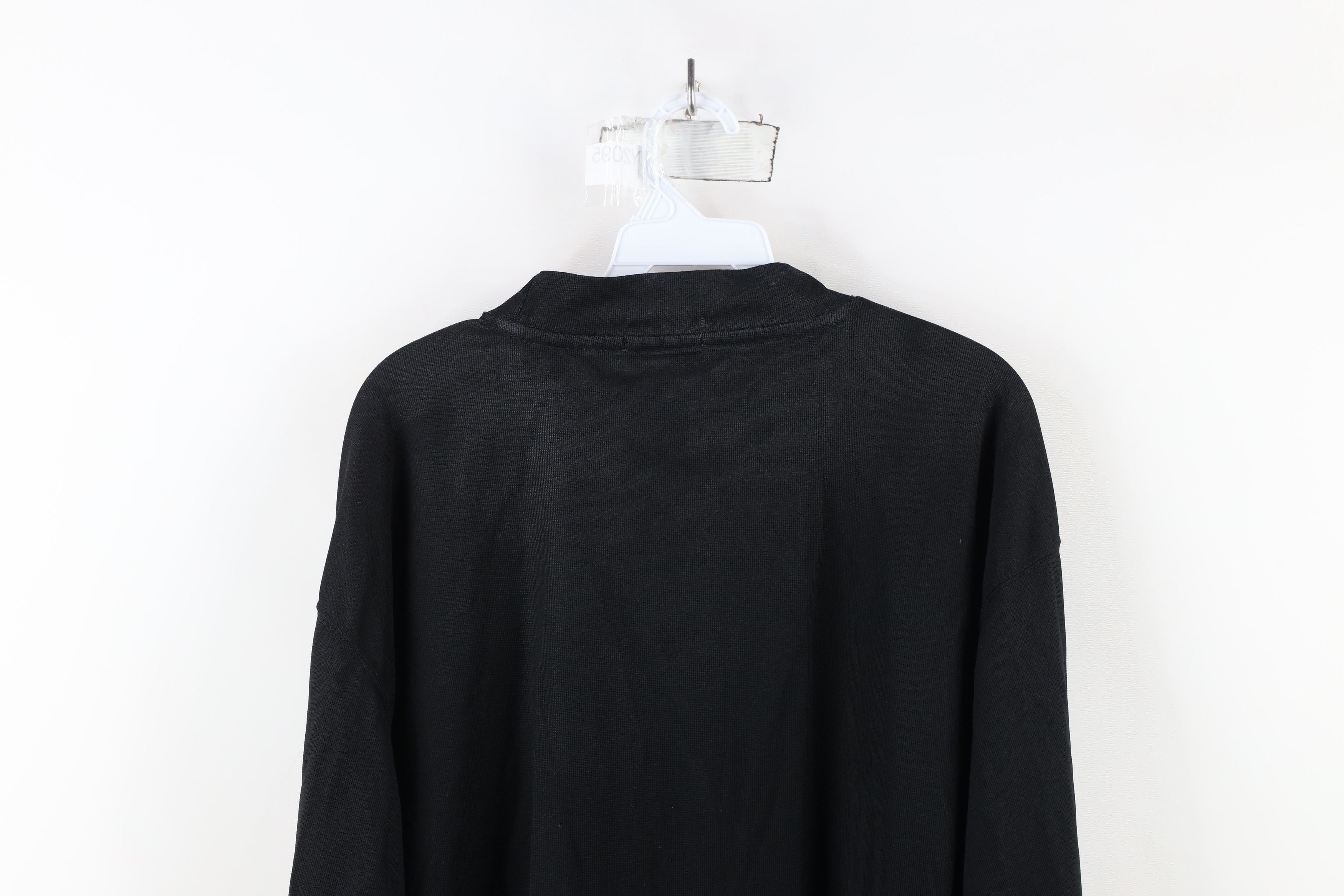 Vintage Vintage 90s Streetwear Blank Knit Mock Neck T-Shirt Black Size US XL / EU 56 / 4 - 13 Thumbnail